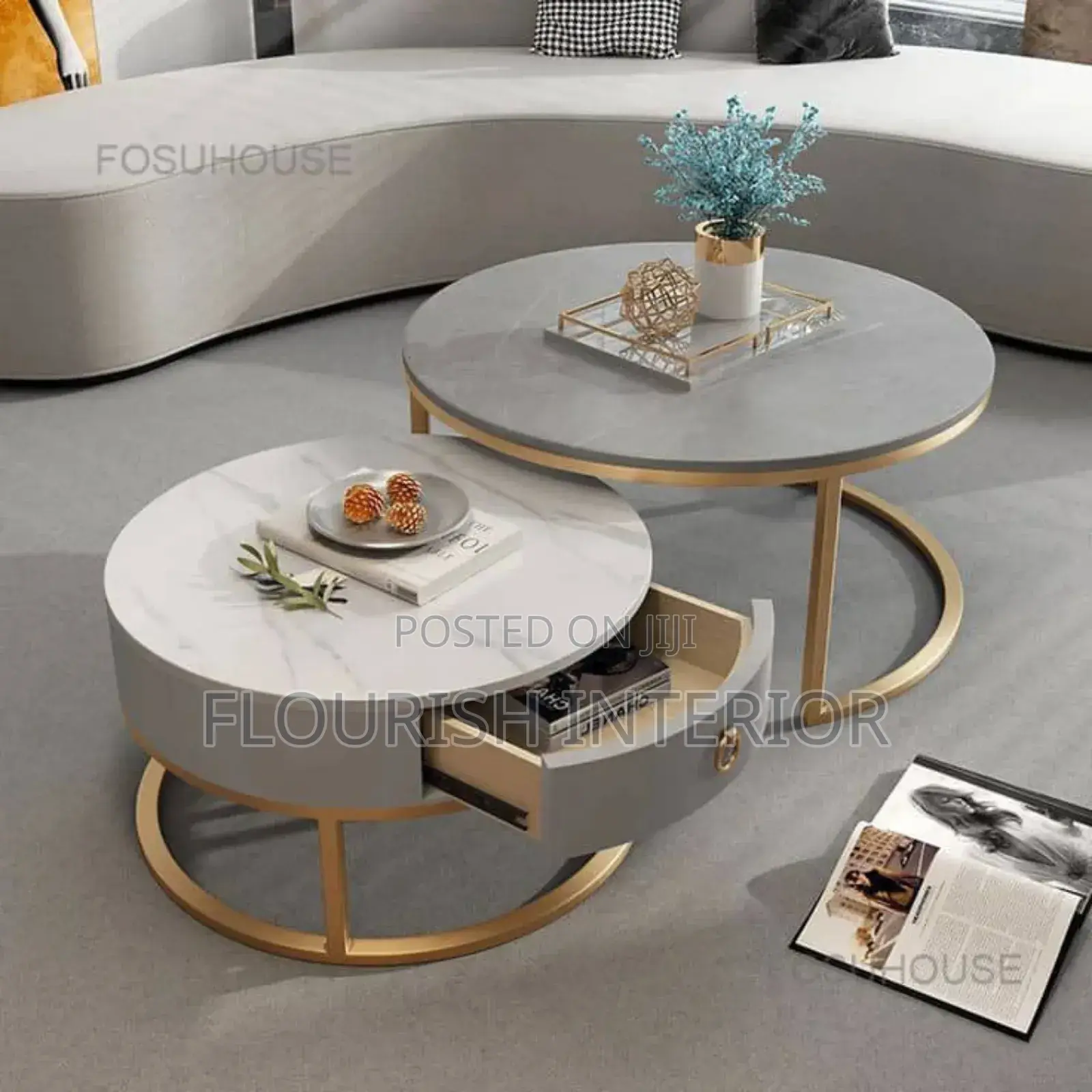 Quality Imported Unique Luxury Marble Center 2in1 With Drawer.