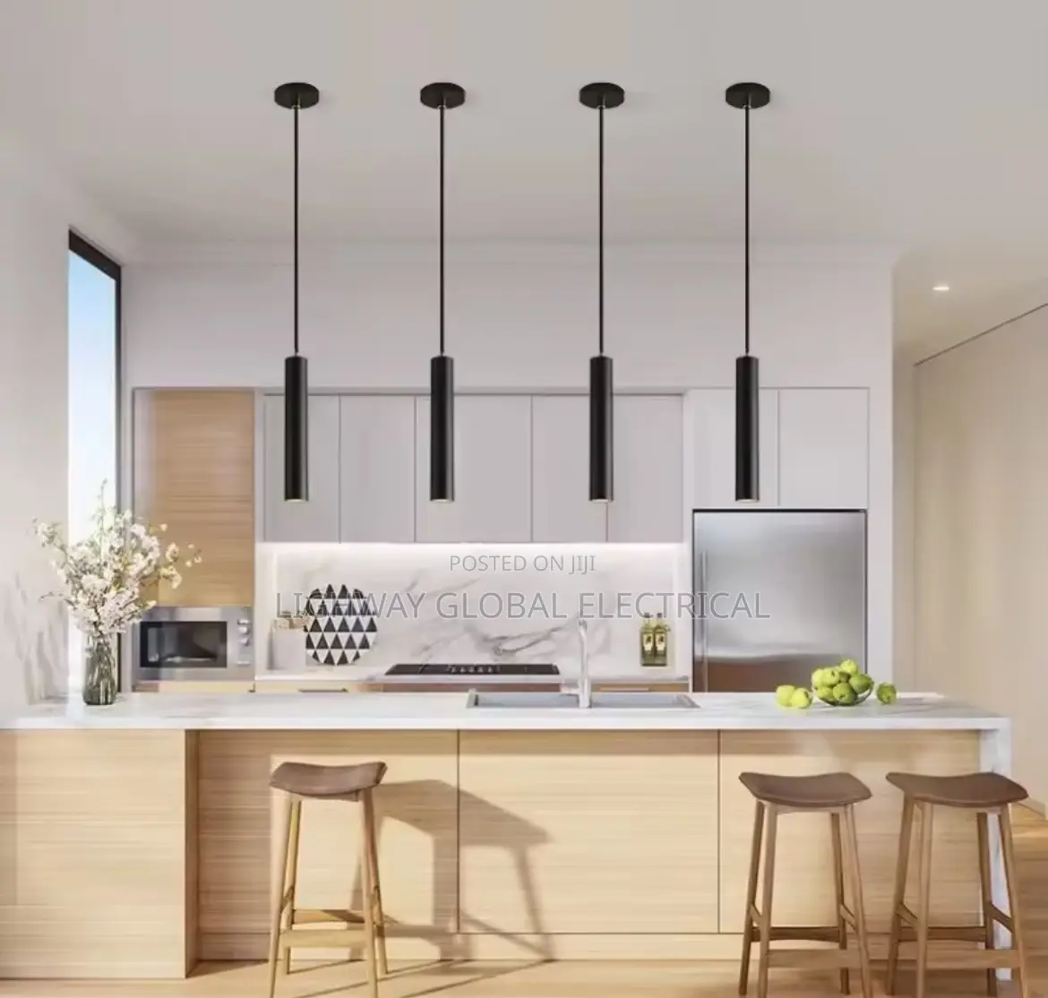 Long Tube Hanging Pendant Light