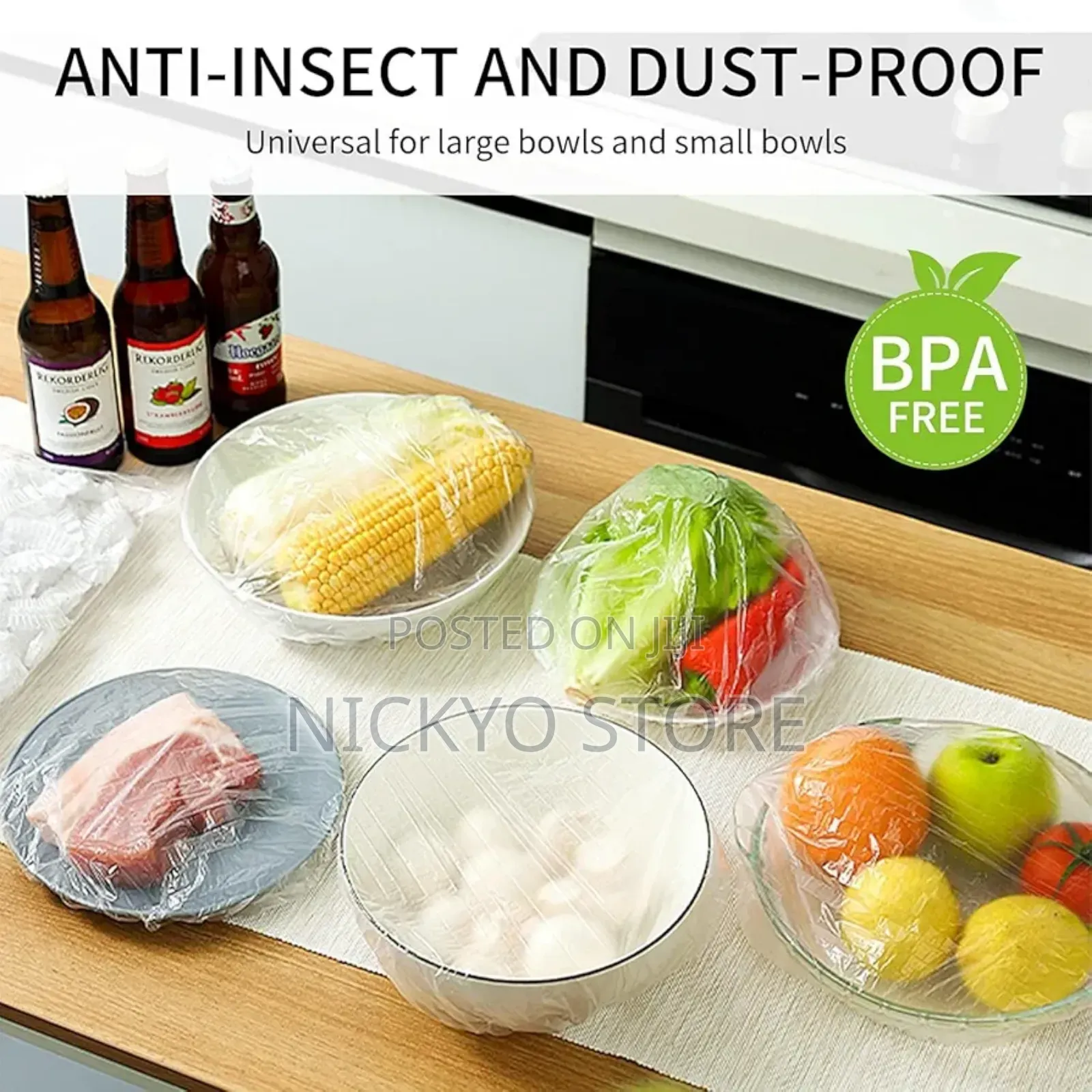 100pcs Disposable Food Cover Fresh Keeping Bag Plastic