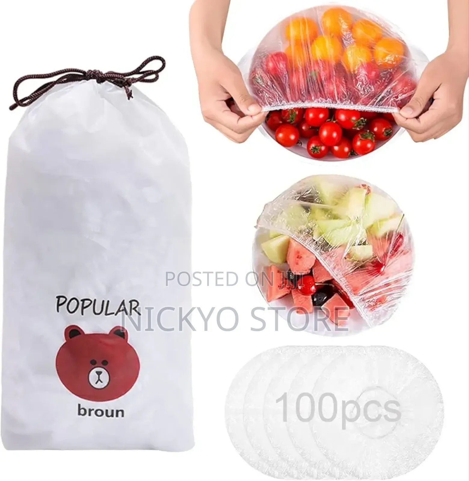 100pcs Disposable Food Cover Fresh Keeping Bag Plastic