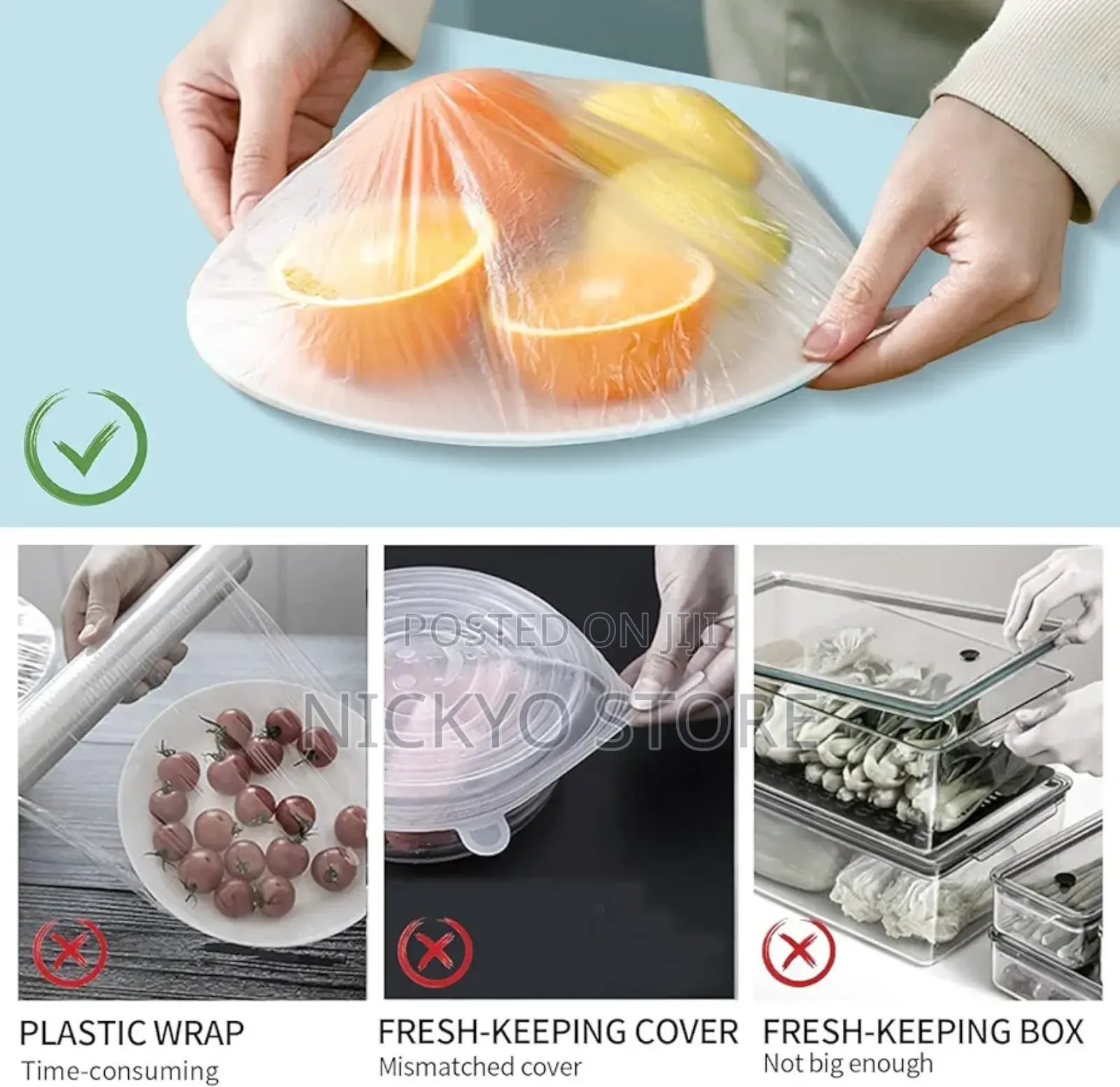 100pcs Disposable Food Cover Fresh Keeping Bag Plastic
