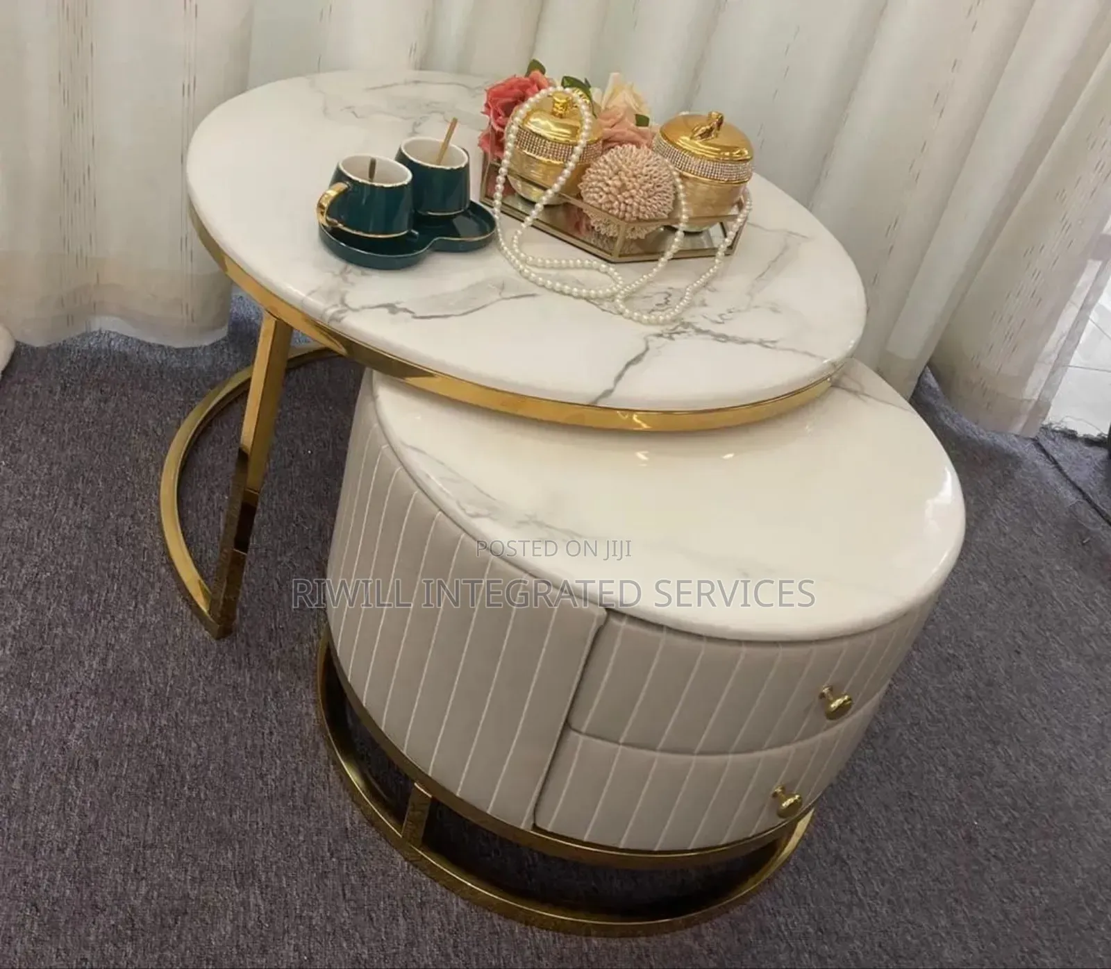 Two in One Marble Center Table