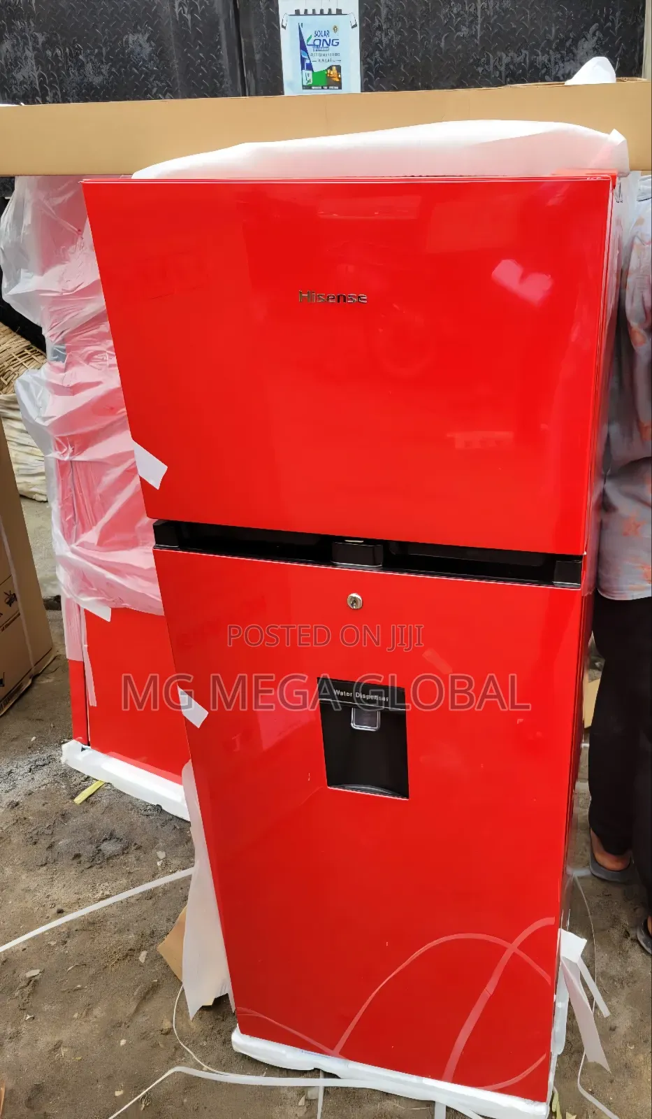 Hisense Double Door Refrigerator Red With Dispenser