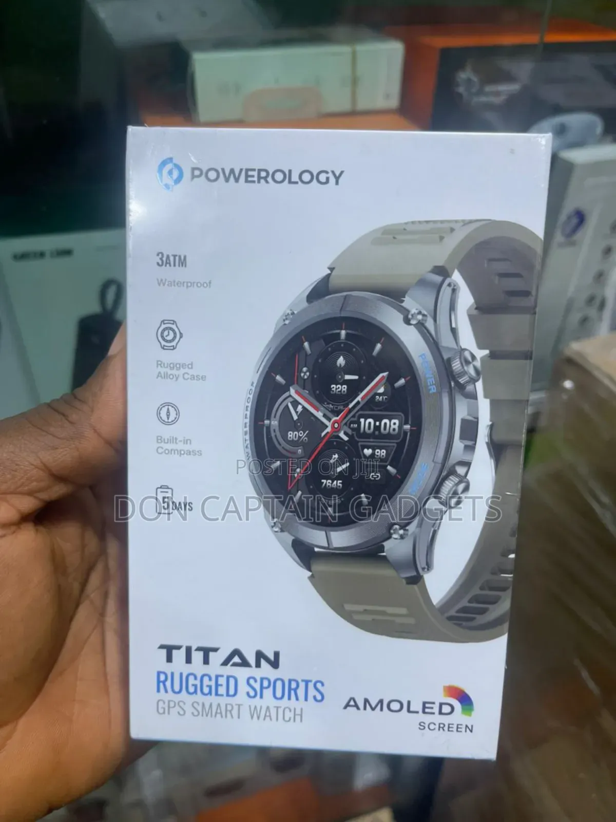 Powerology Titan Rugged Sports Gps Smart Watch Amoled Screen