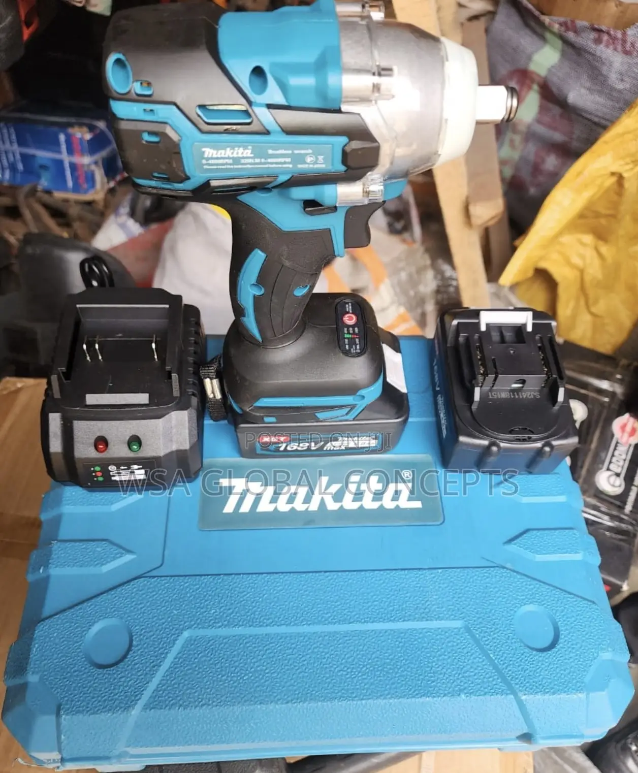 168 Volts Cordless Makita Impact Wrench With Two Batteries,Socket