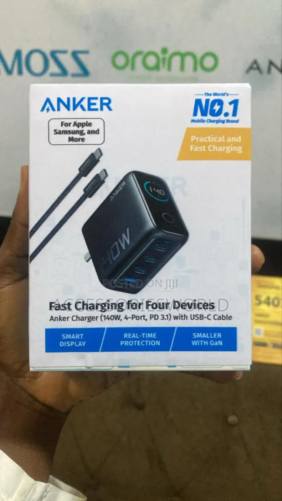 Anker 140w 4-Port Foldable Pd 3.1 Usb-C Gan Charger