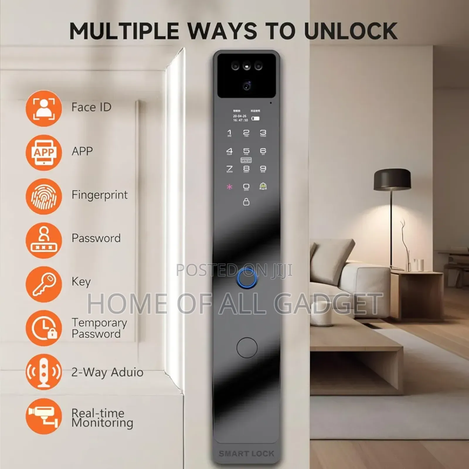Smart Lock With Camera,3d Facial Recognition Smart Door Lock,