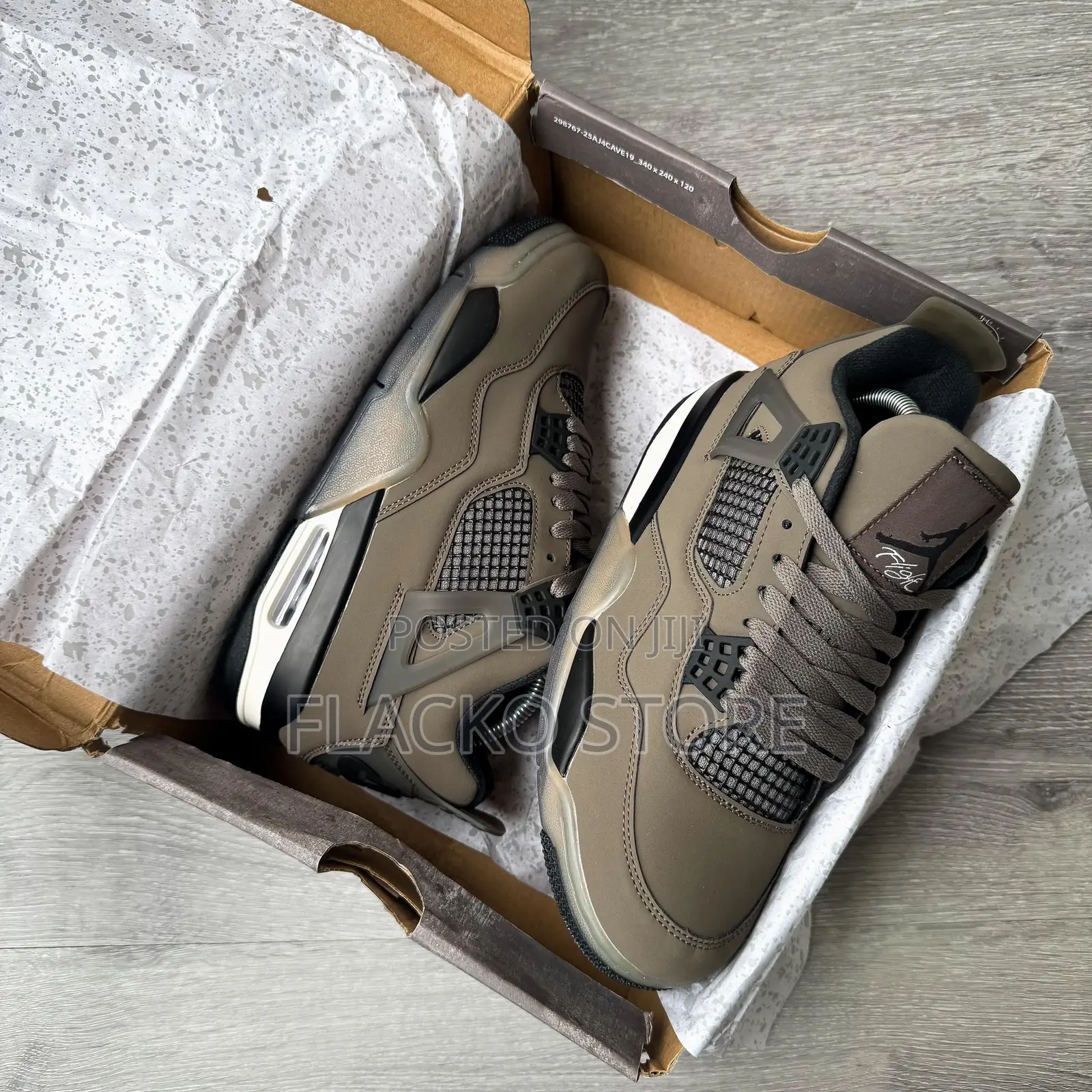 Original Air Jordan 4 Retro Cave Stone & Undefeated Sneakers