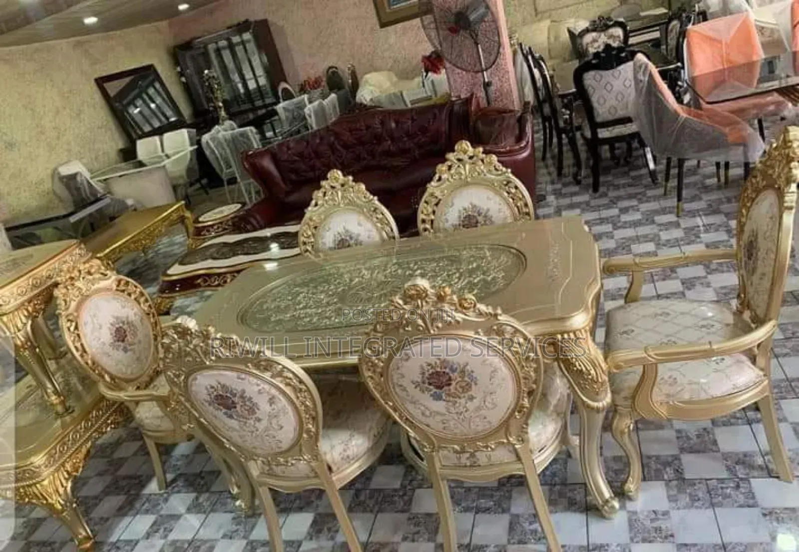 Royal Dining Table by Six Chairs