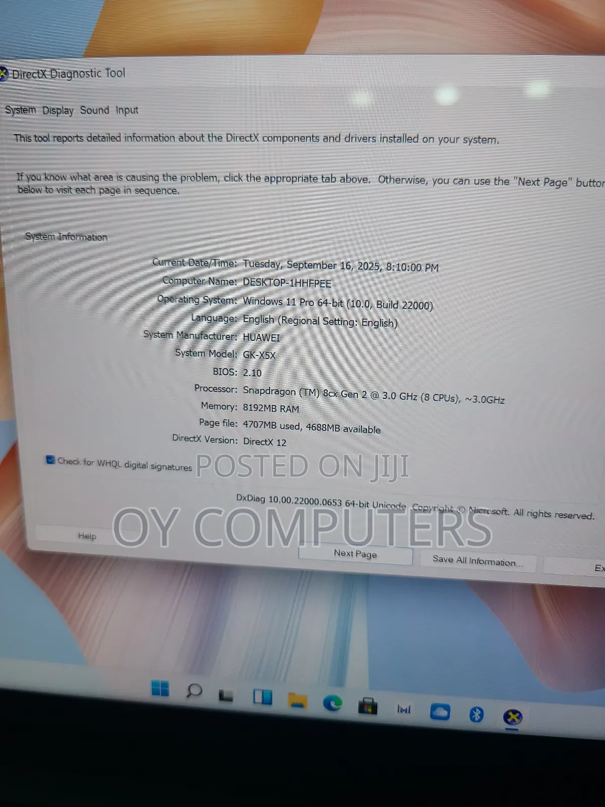 Laptop Huawei MateBook X Pro 8GB Qualcomm Snapdragon X Plus SSD 128GB