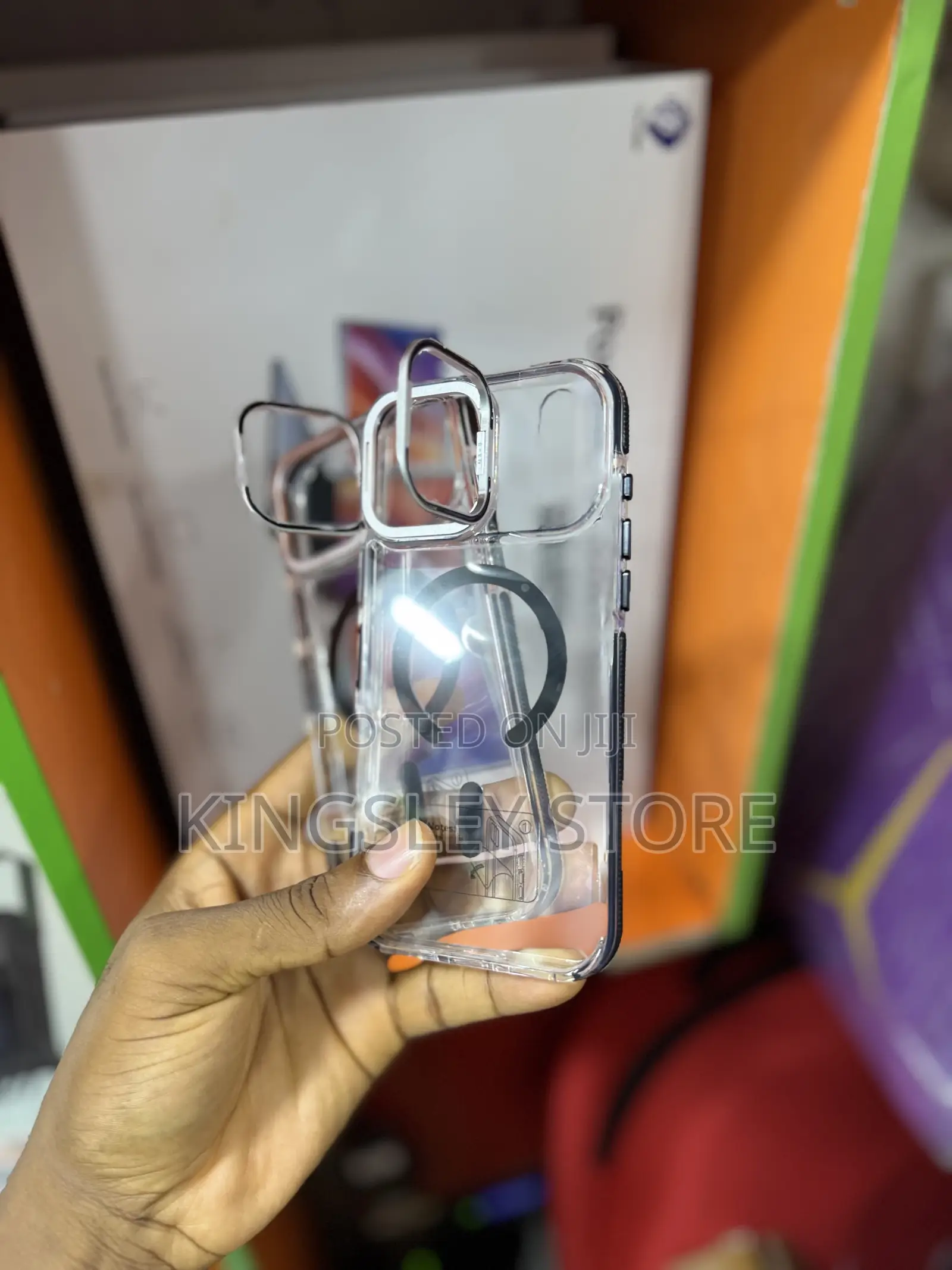 Transparent Shockproof Magsafe Case for iPhone 17 Pro Max With Stand
