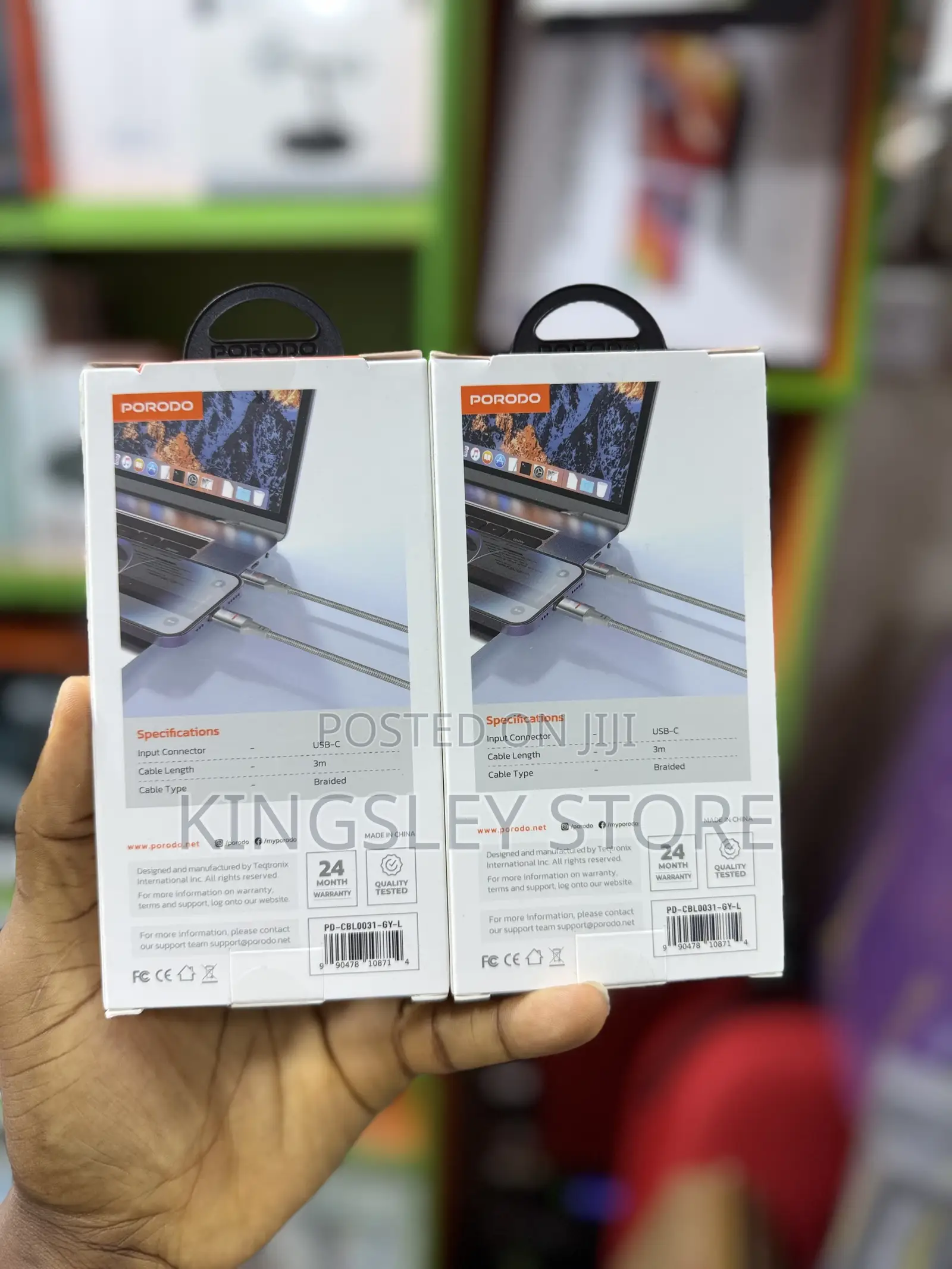 Porodo 30w Usb-c To Lightning Braided Cable, Data Transfer Fast 3m
