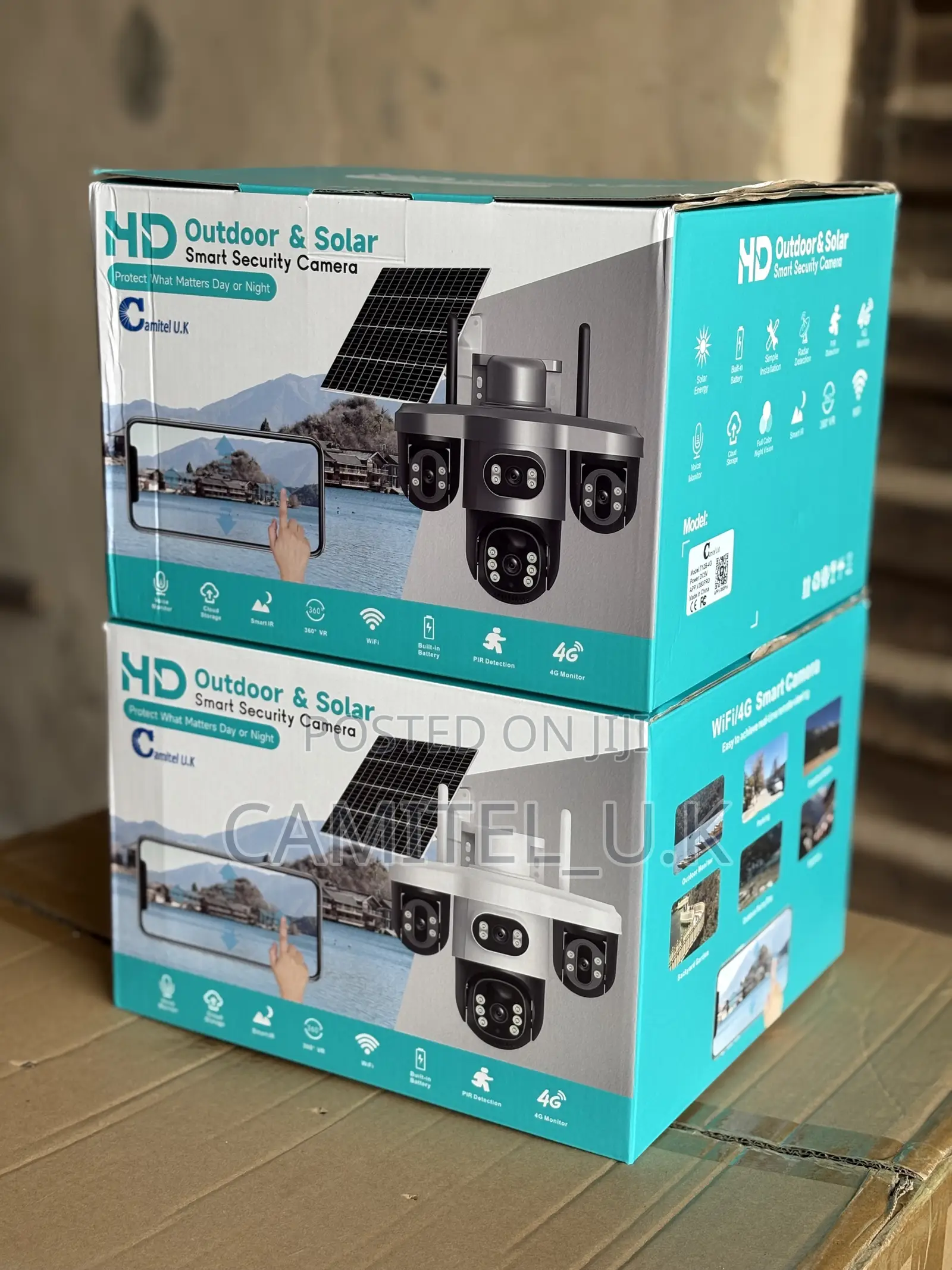 V380 Pro Triple Lens Solar Security PTZ Camera