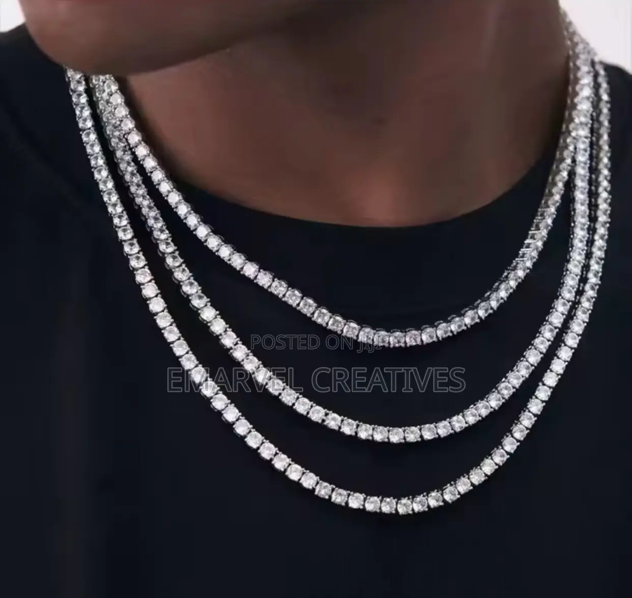 Tennis Chain Necklace For Men Rock Choker