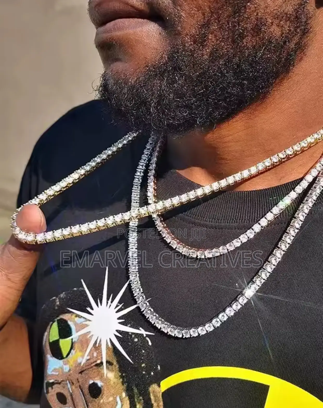 Tennis Chain Necklace For Men Rock Choker