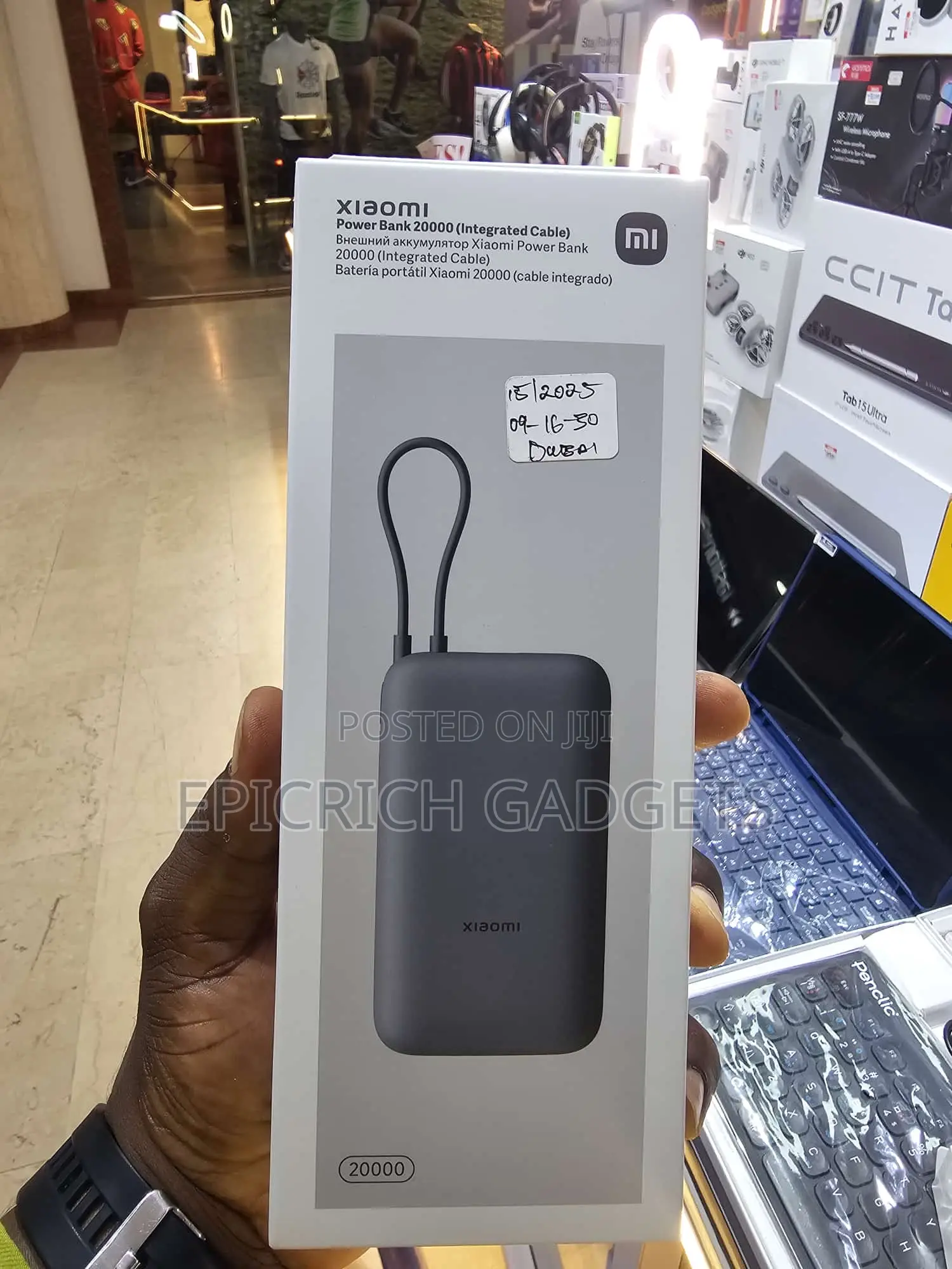 Xiaomi 20,000mah Portable Powerbank With Built-in Cable