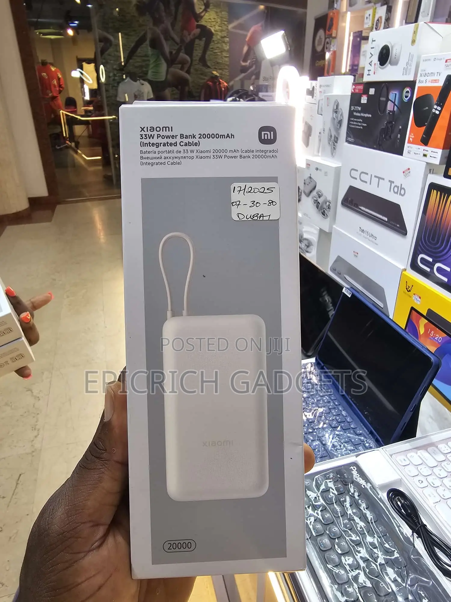 Xiaomi 20,000mah Portable Powerbank With Built-in Cable