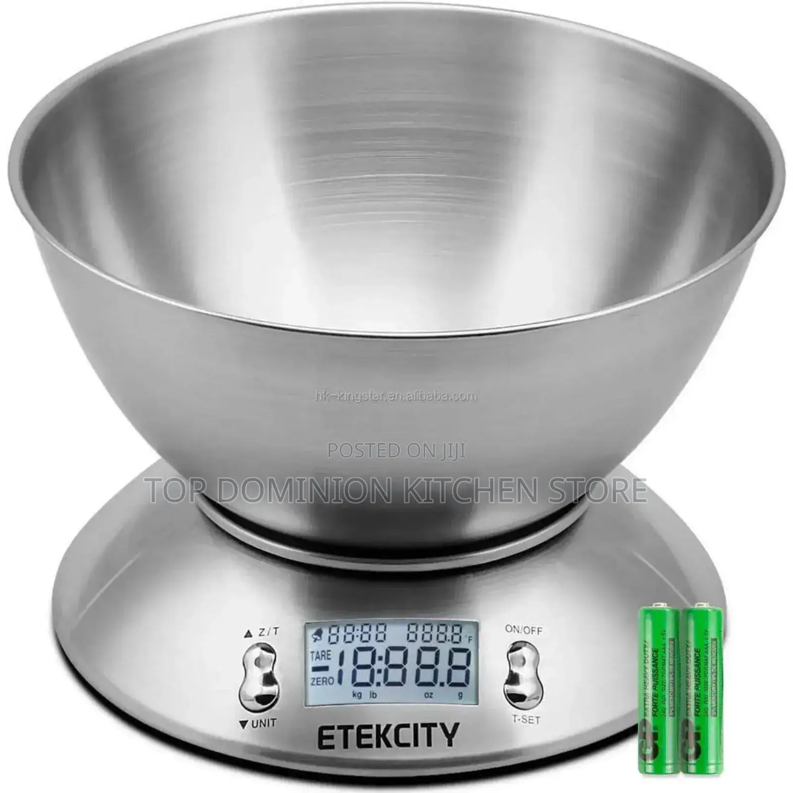 Stainless Steel Digital Kitchen Scale With Removable Bowl