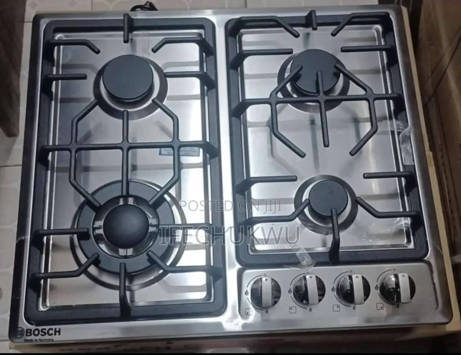 Bosch 4 Burners Built-in Stainless Steel Gas Cooker Hob 60cm 4 All Gas