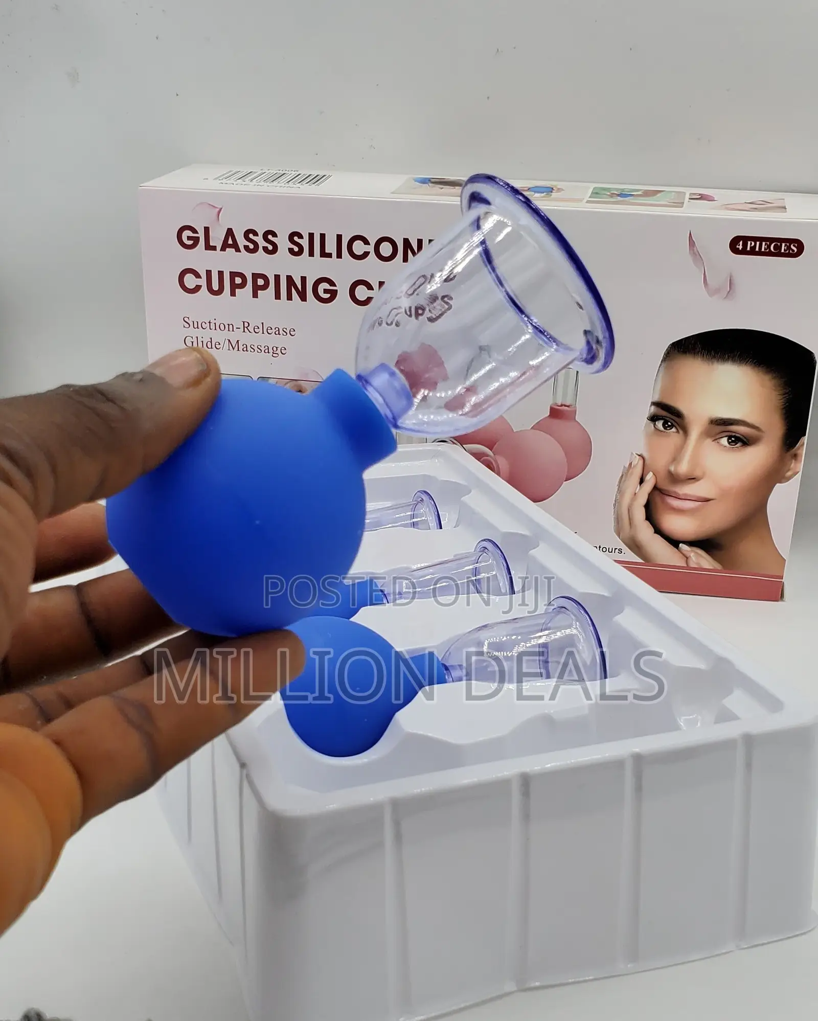 4 Pieces Glass Silicone Cupping Cups Vacuum Suction Cupping Cups