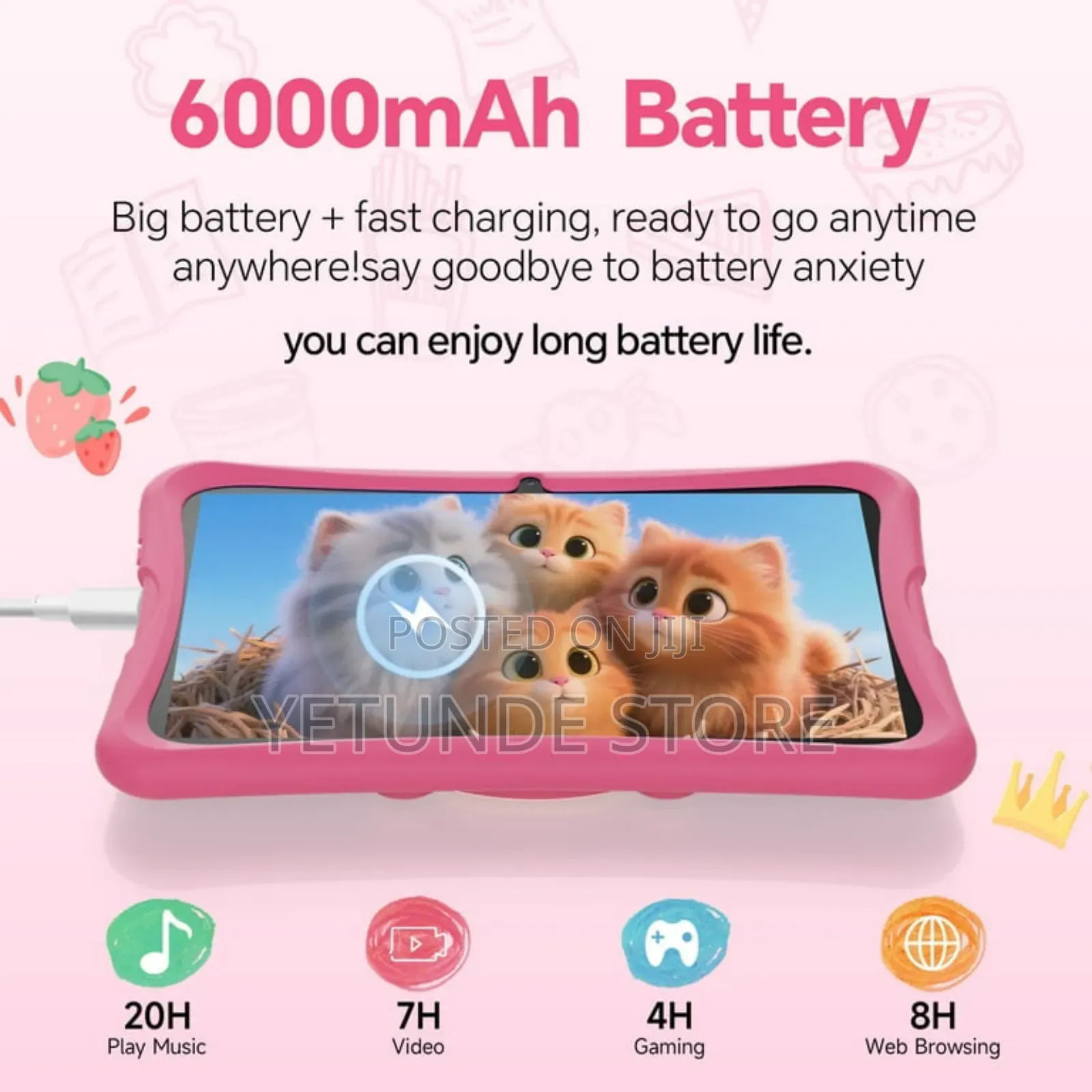 10.1" Android 15 Kids Tablet, 6gb+32gb Dual Camera Tablet For Kids