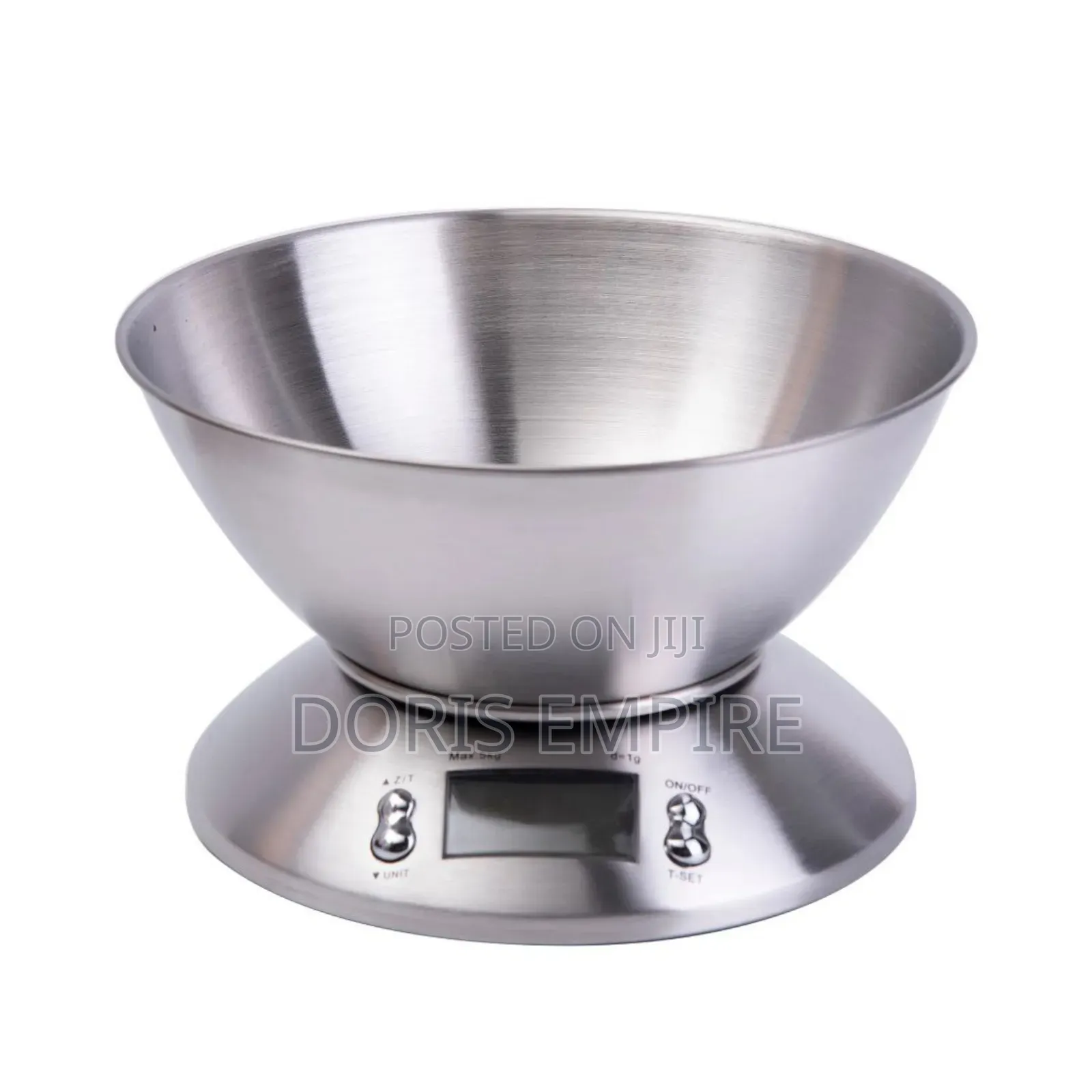 Stainless Steel Digital Kitchen Scale With Removable Bowl.
