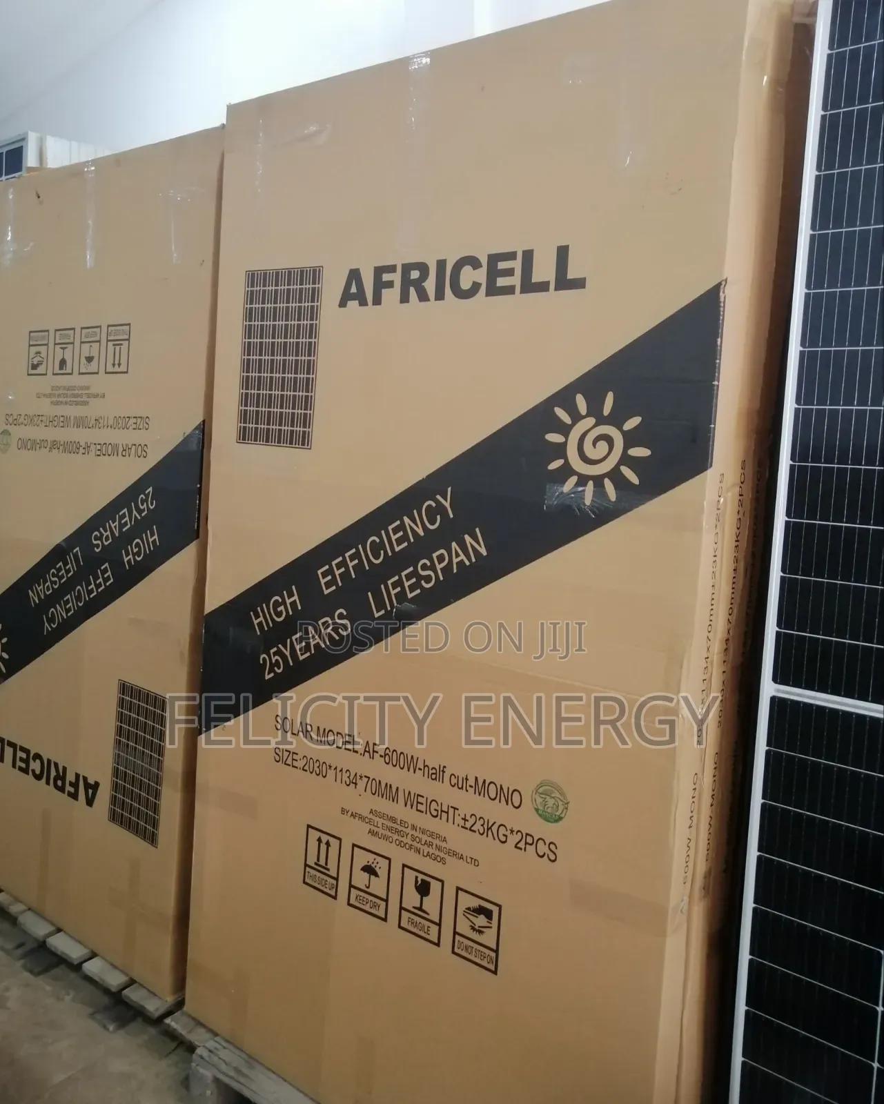 600watt Africel Solar Panel 144 Cells Halfcut Mono (Brand New)