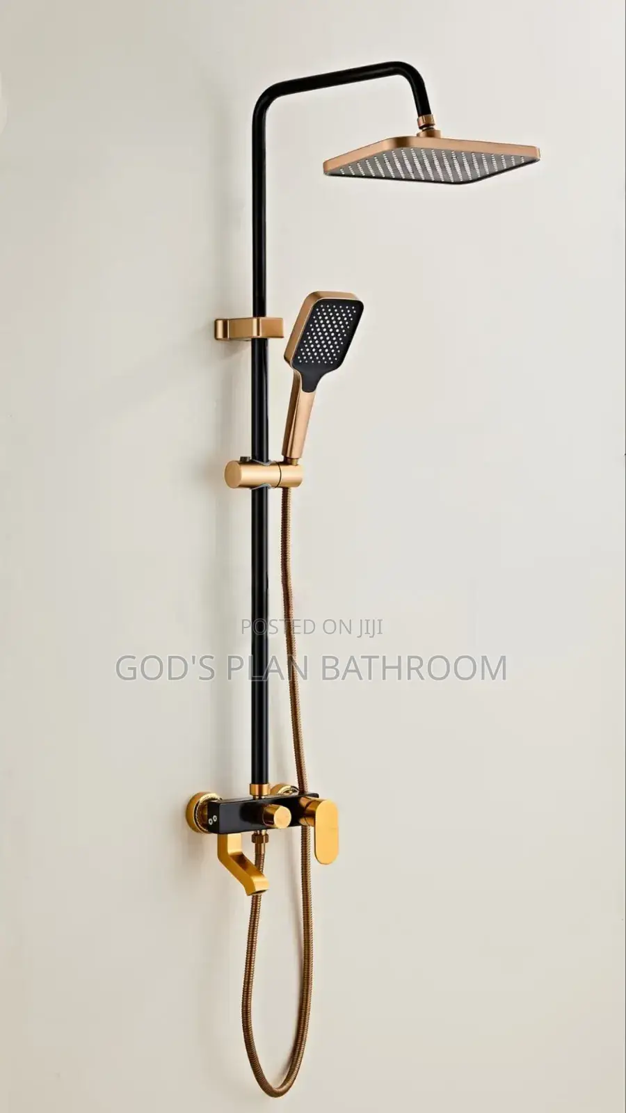 Gold and Black Standing Shower
