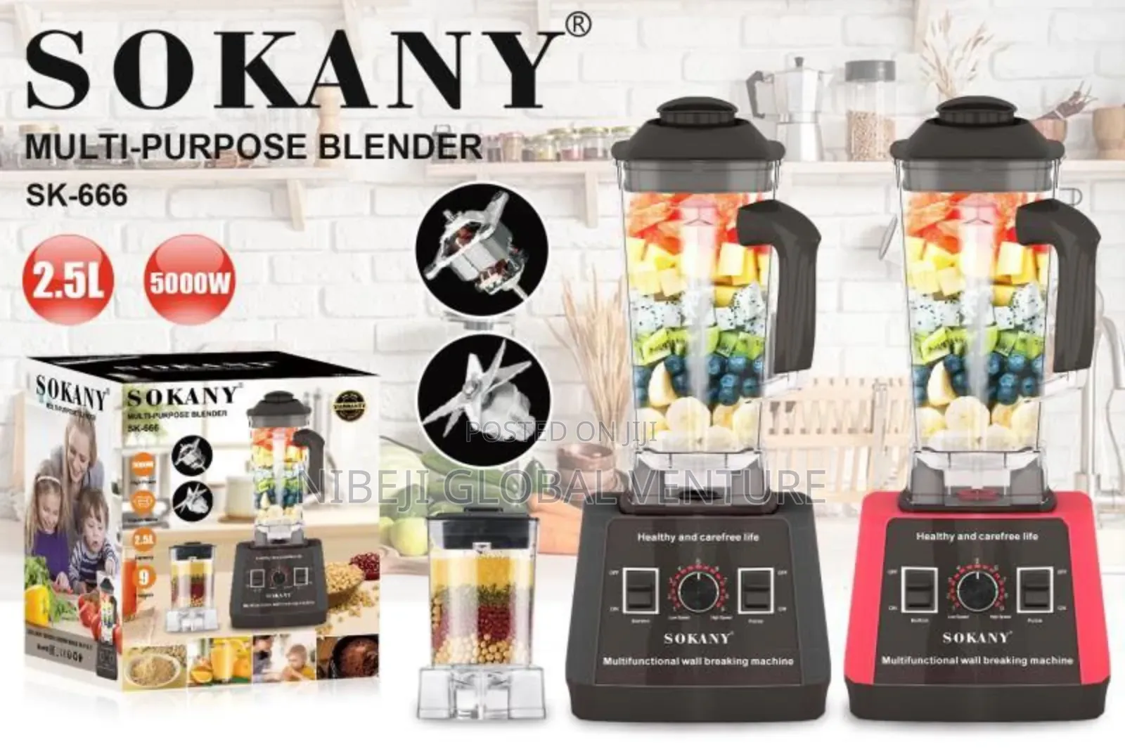 Double Cup 2.5 Liters Sokanny Blender