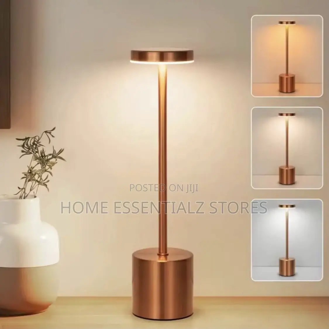Rechargeable 3 Colors Alloy Cordless Led Table Lamp With Touch Switch