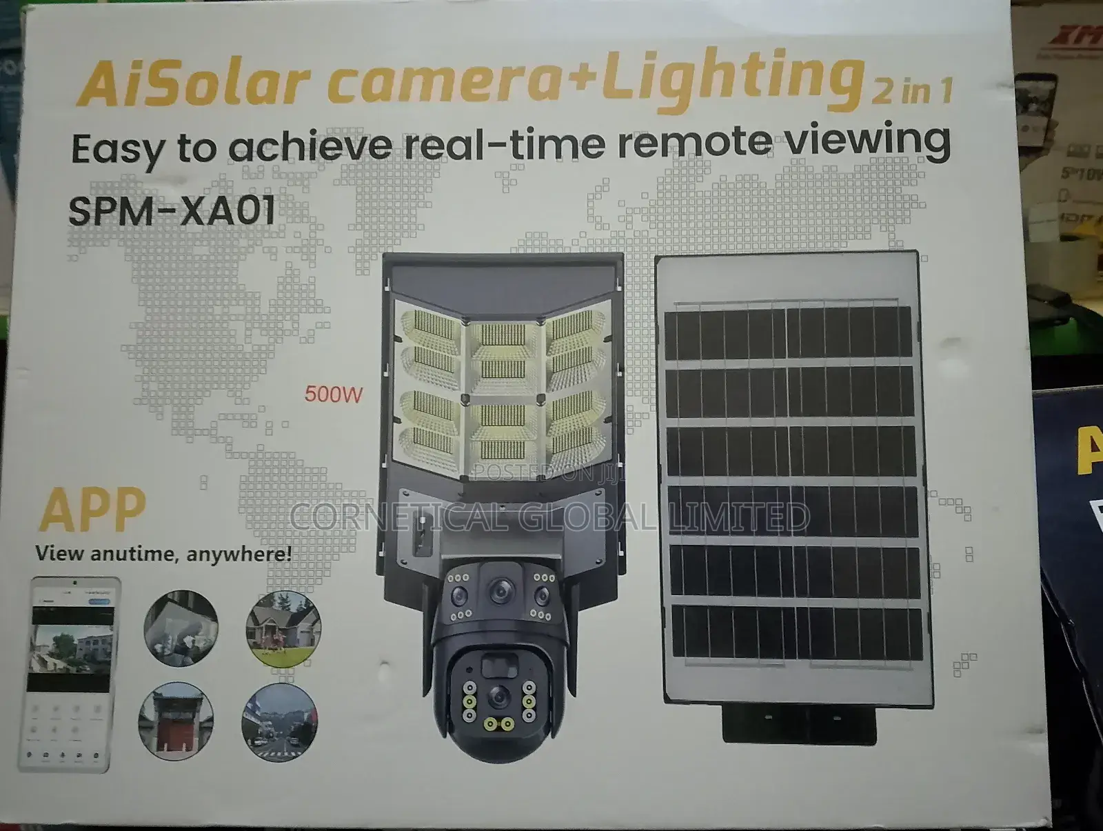 Ai Solar Street Light With CCTV Camera 3 Views 500watts