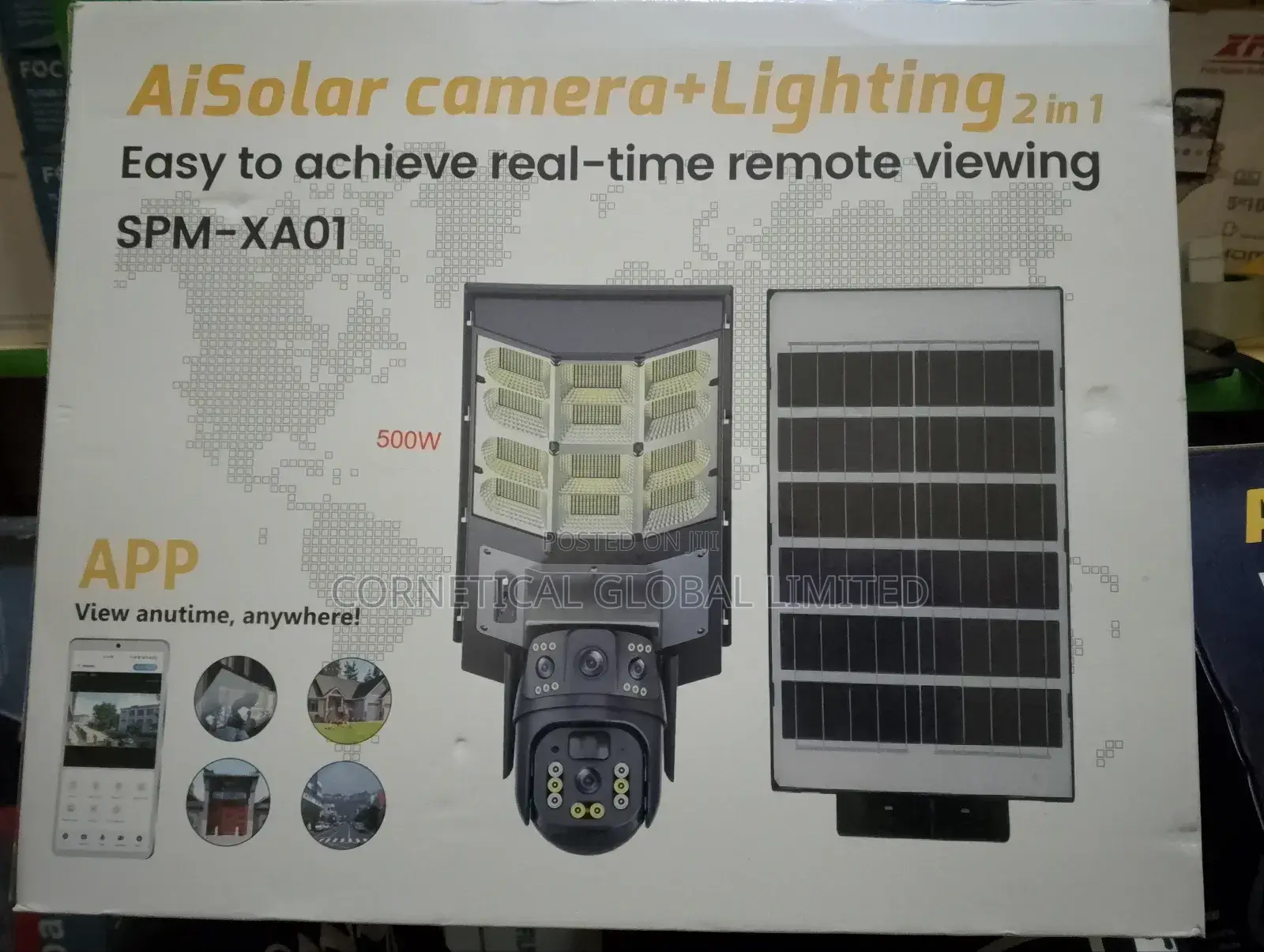 Ai Solar Street Light With CCTV Camera 3 Views 500watts