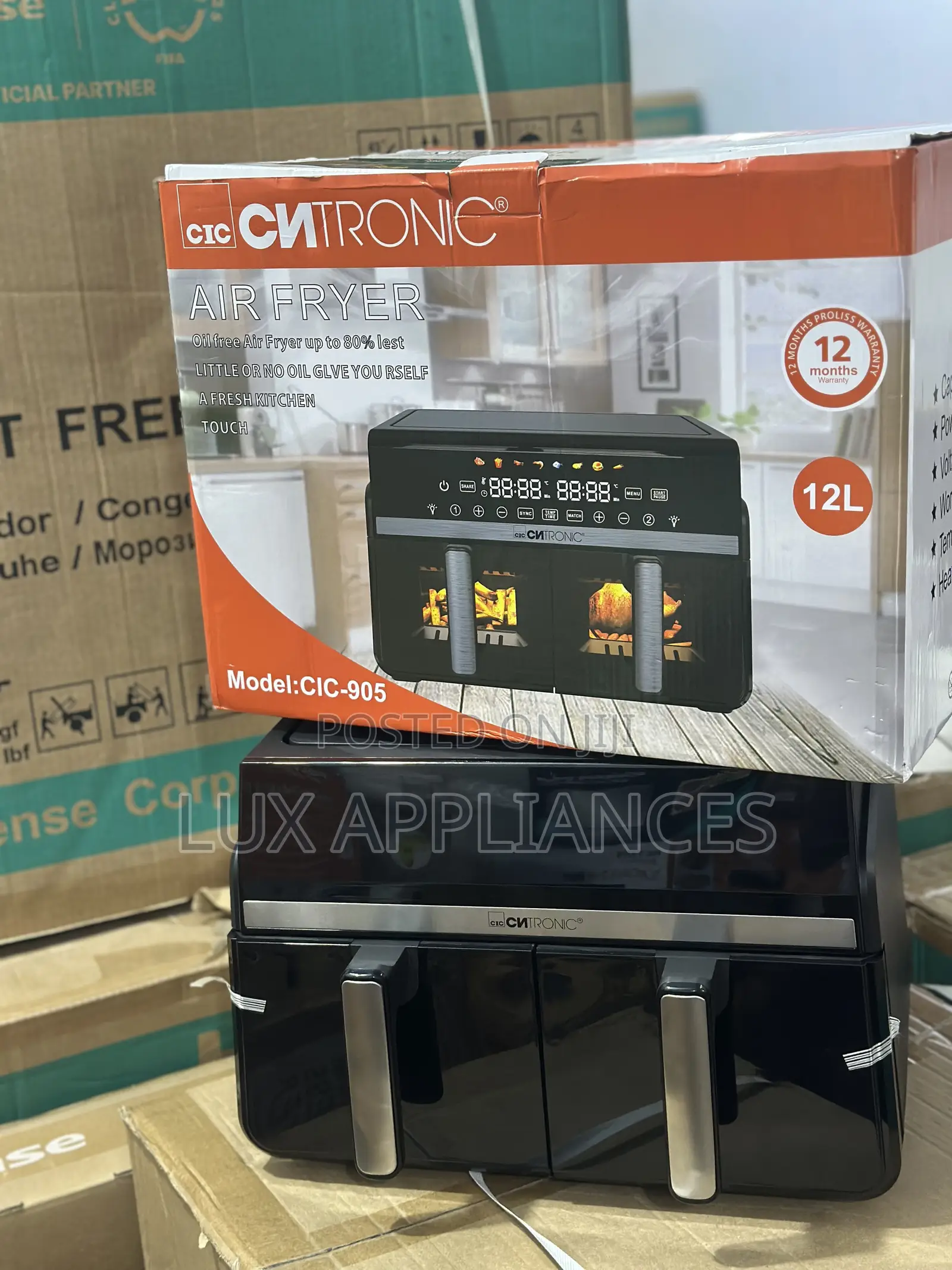 Cic Functional 12l Double Handle Air Fryer
