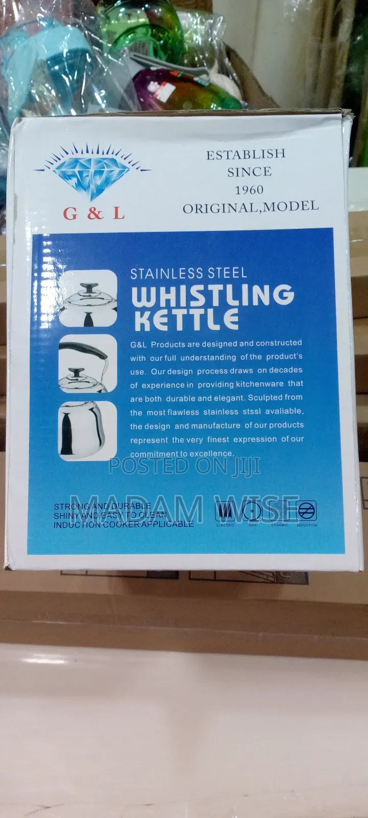 Kettle, G L Stainless Steel Whistling Kettle