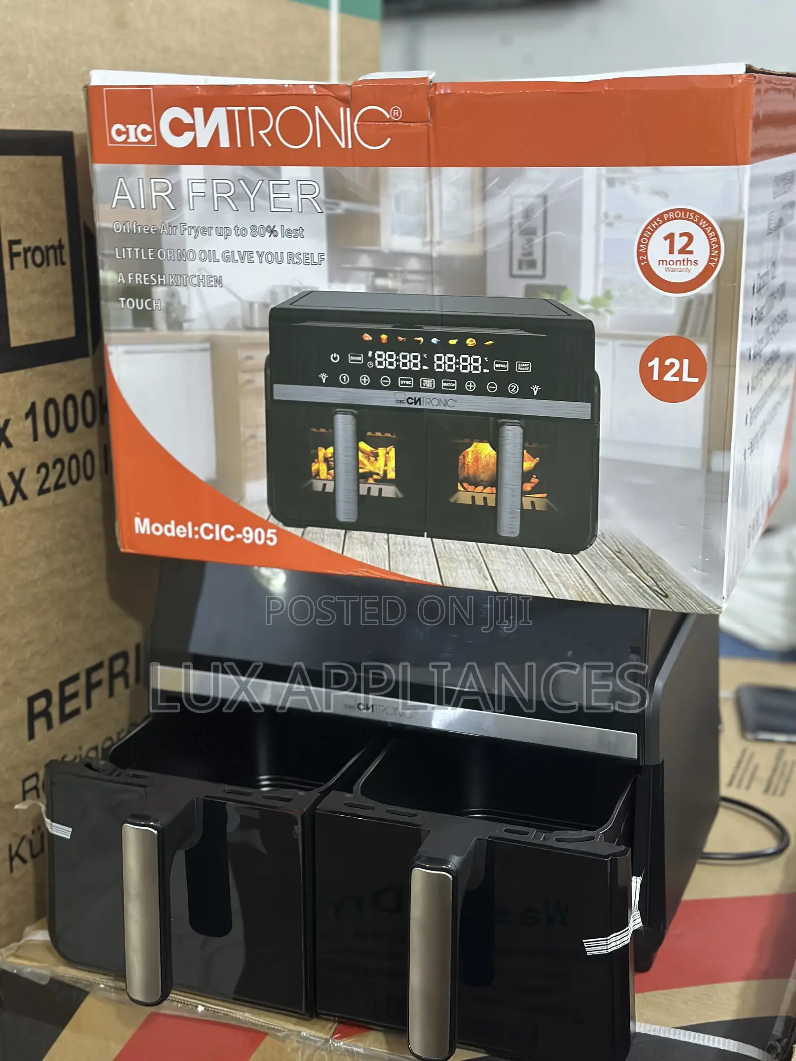 Cic Reheat 12l Double Handle Air Fryer