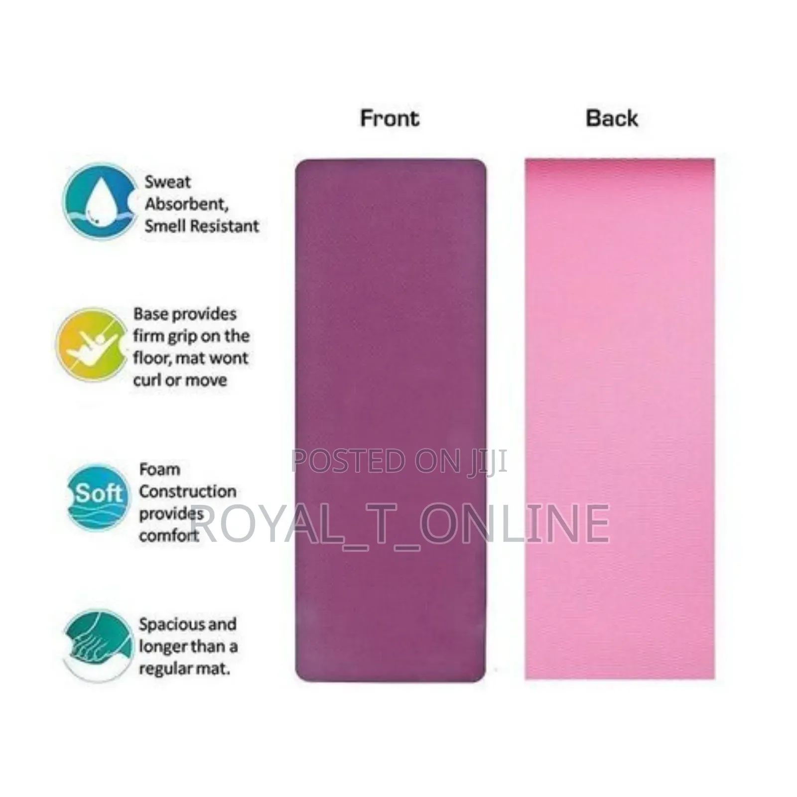 Yoga Mat in Abuja. Thick Long Double Colour Gym Mat