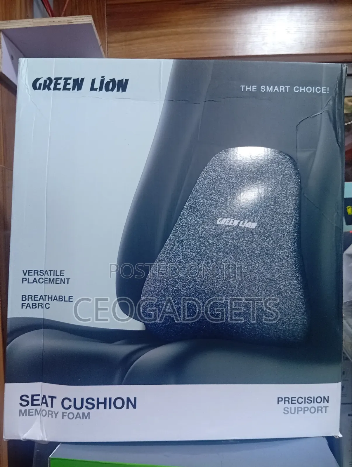 Green Lion Memory Foam Seat Cushion - Black