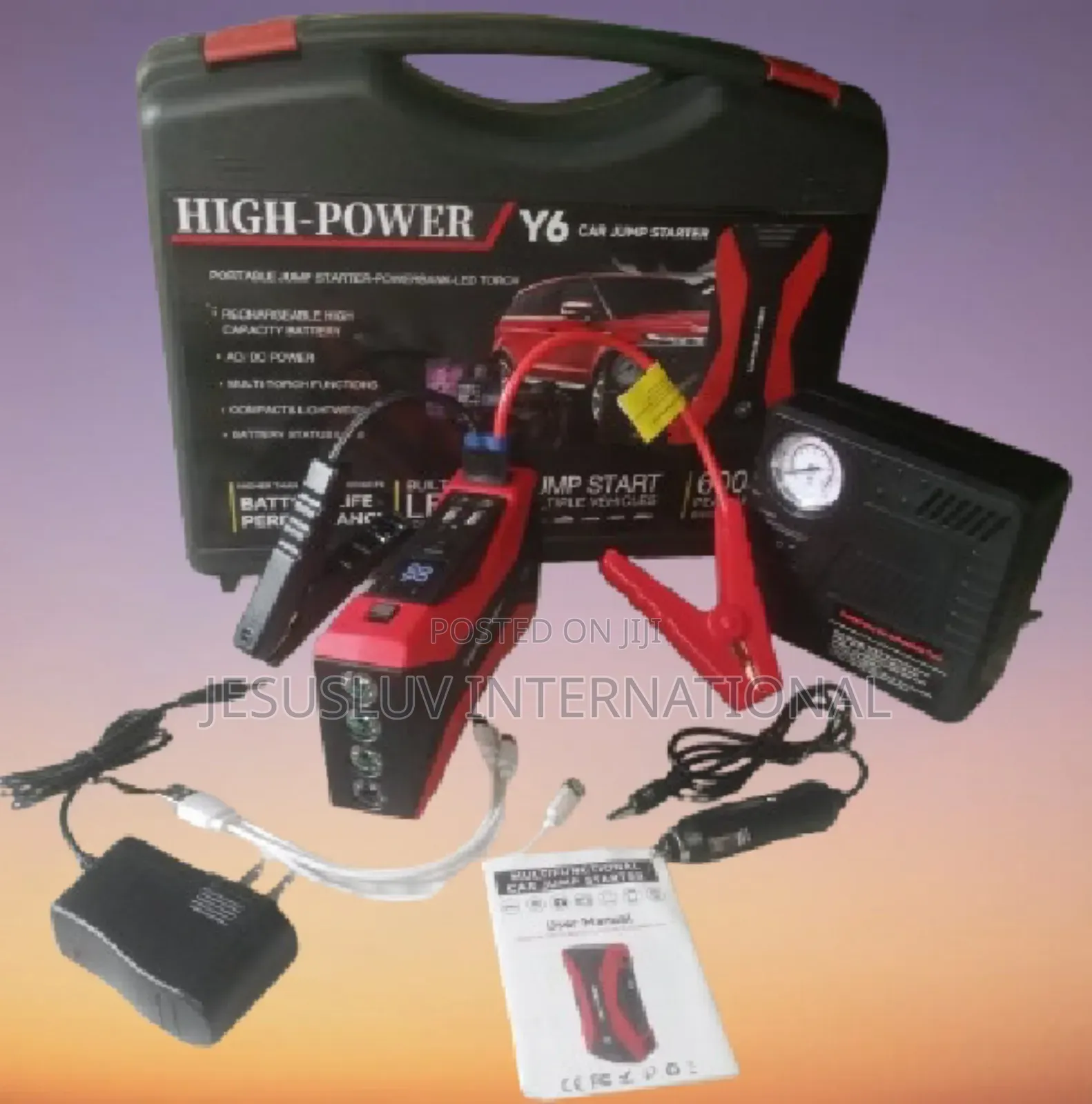 High Power Y6 Car Jump Starter With Tire Pump Inflator 12v