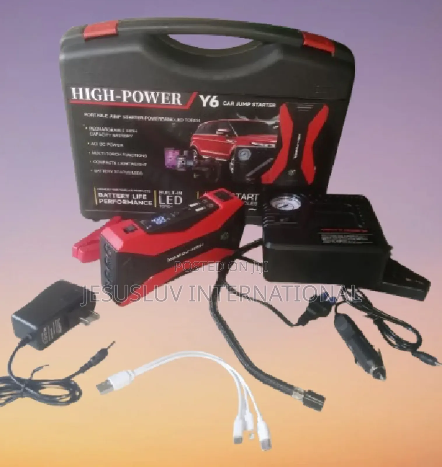Portable Y6 Jump Starter Power Bank With Tyre Inflator for Vehicles