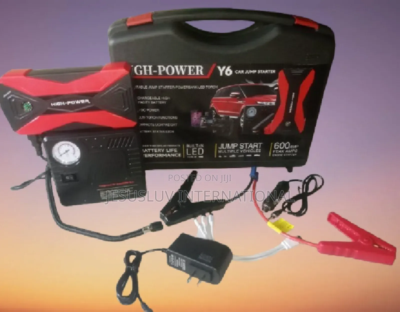 Portable Y6 Jump Starter Power Bank With Tyre Inflator for Vehicles
