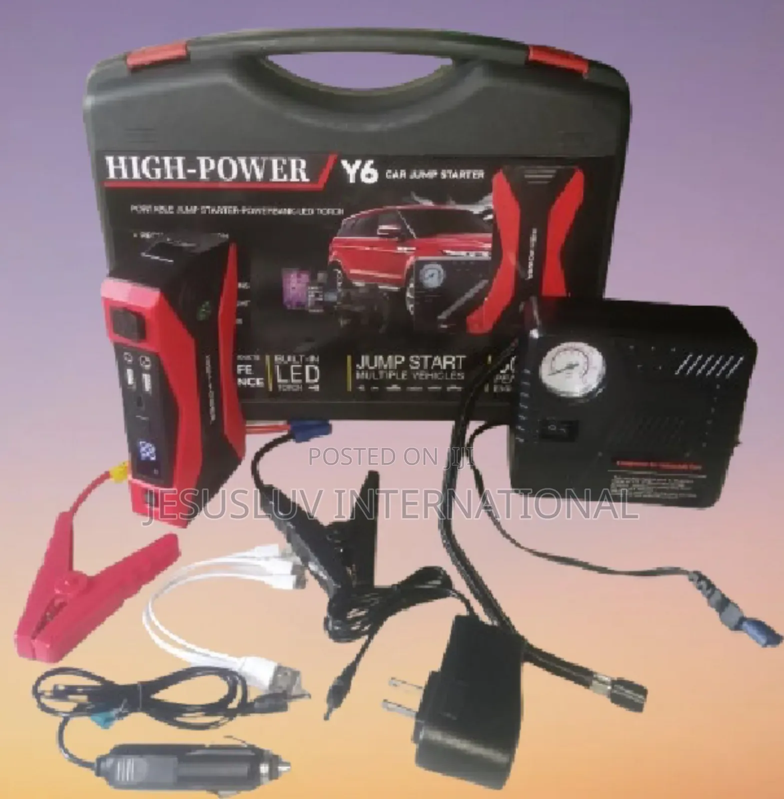 Portable Y6 Jump Starter Power Bank With Tyre Inflator for Vehicles