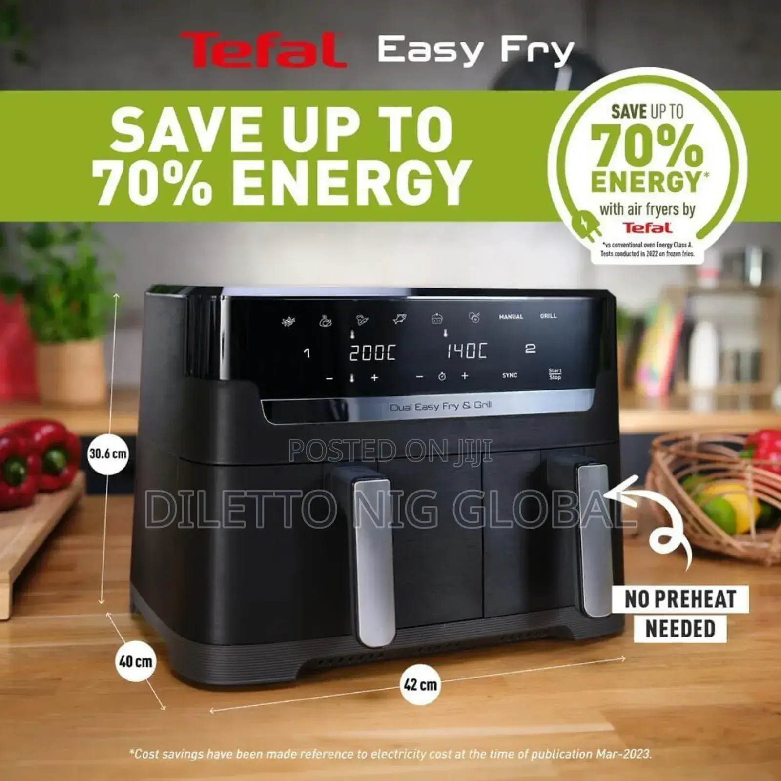 Tefal Easy Fry Dual Zone Digital Air Fryer, 2 Drawers, 8.3l, 8in1