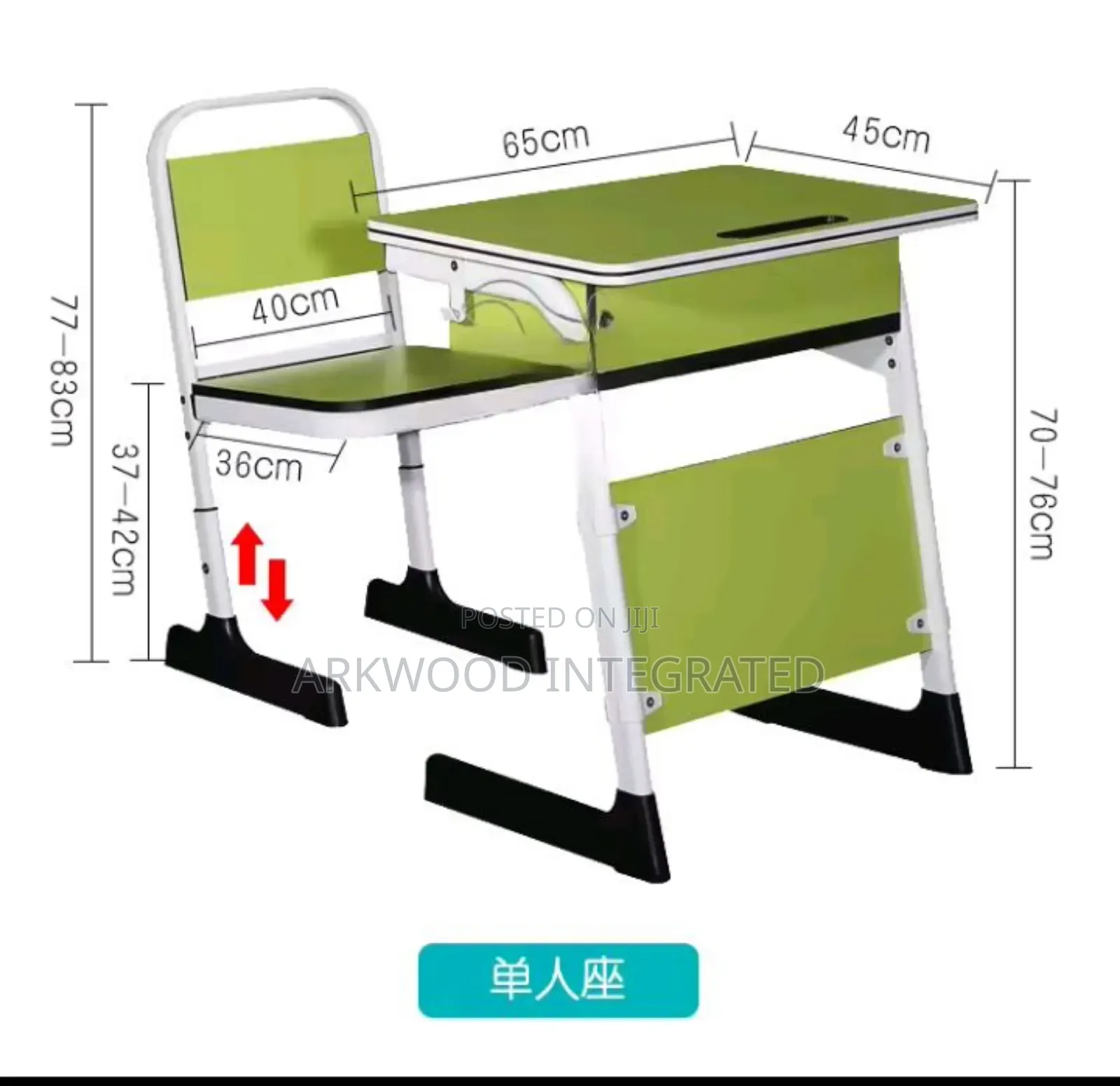 Adjustable Height Student Desk And Chair