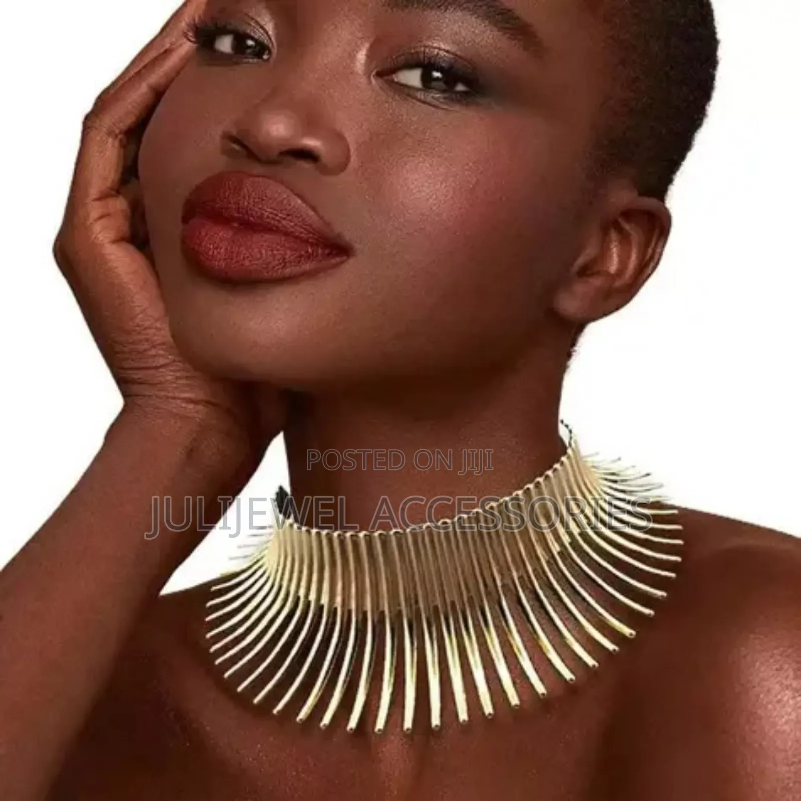 African Collar Choker Necklace and Earrings for Ladies Culture