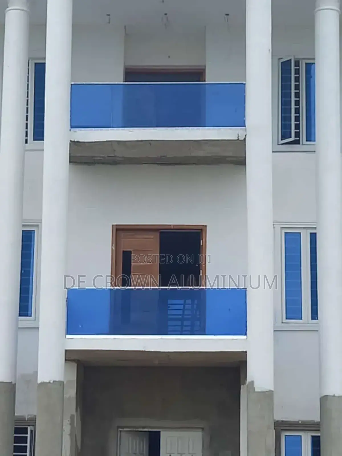 Blue Glass Hand Railings