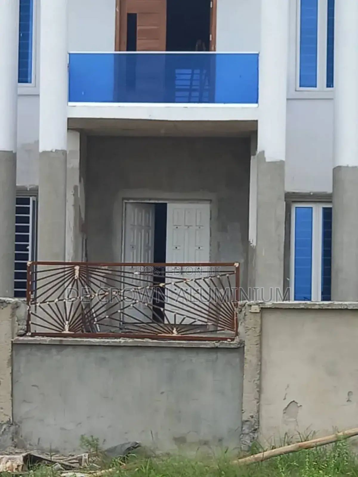 Blue Glass Hand Railings