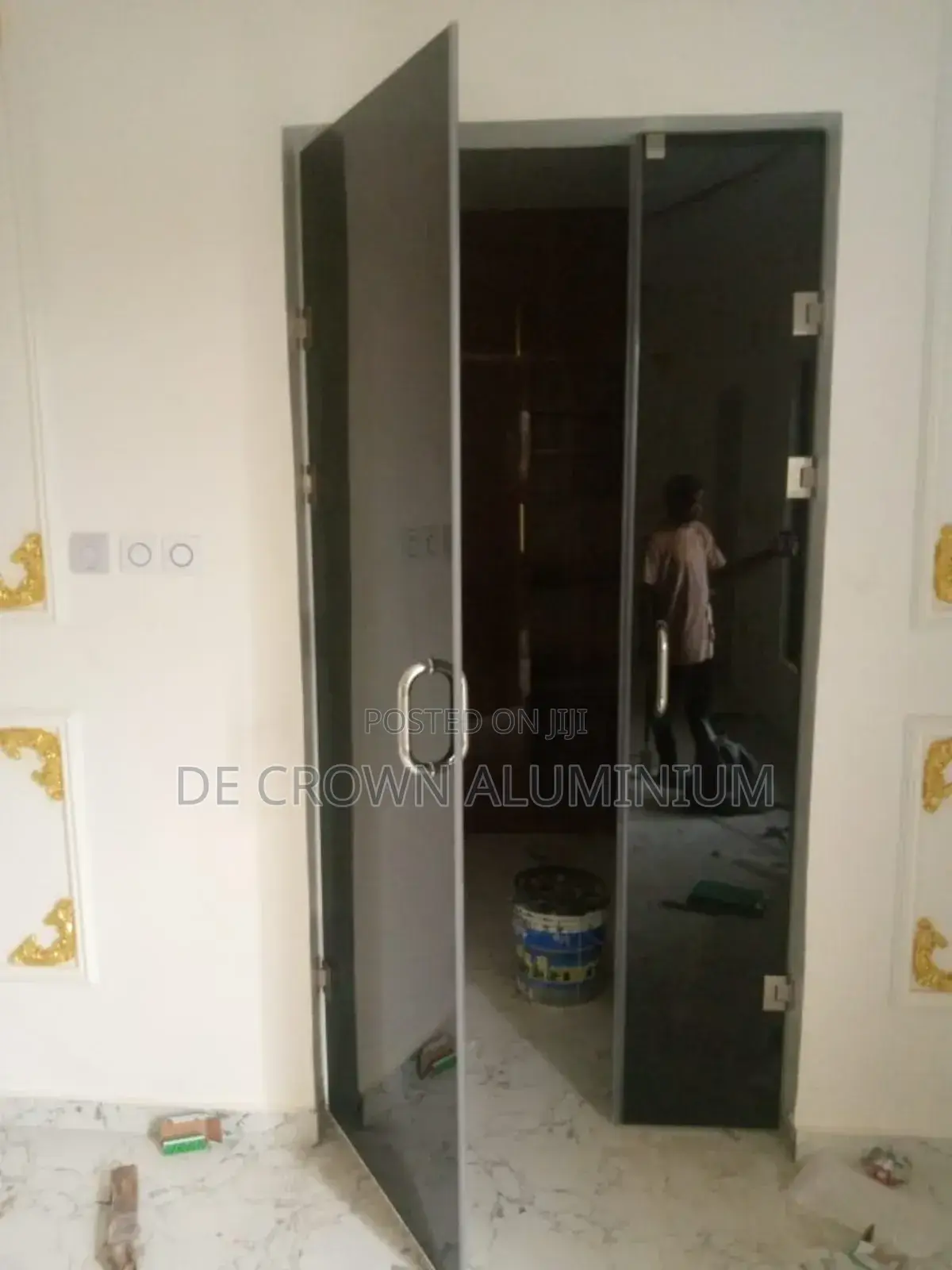 Luxury Grey Glass Closet Doors – 10mm Tempered With Silver Finish