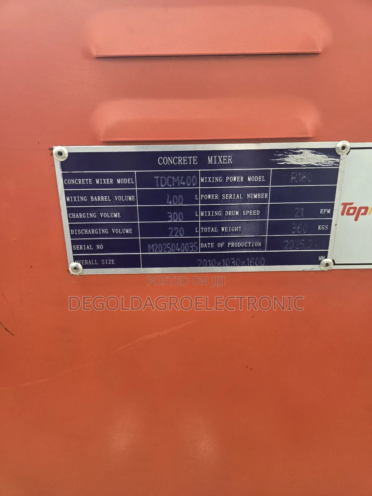 400 LTRS Concrete Mixing Machine