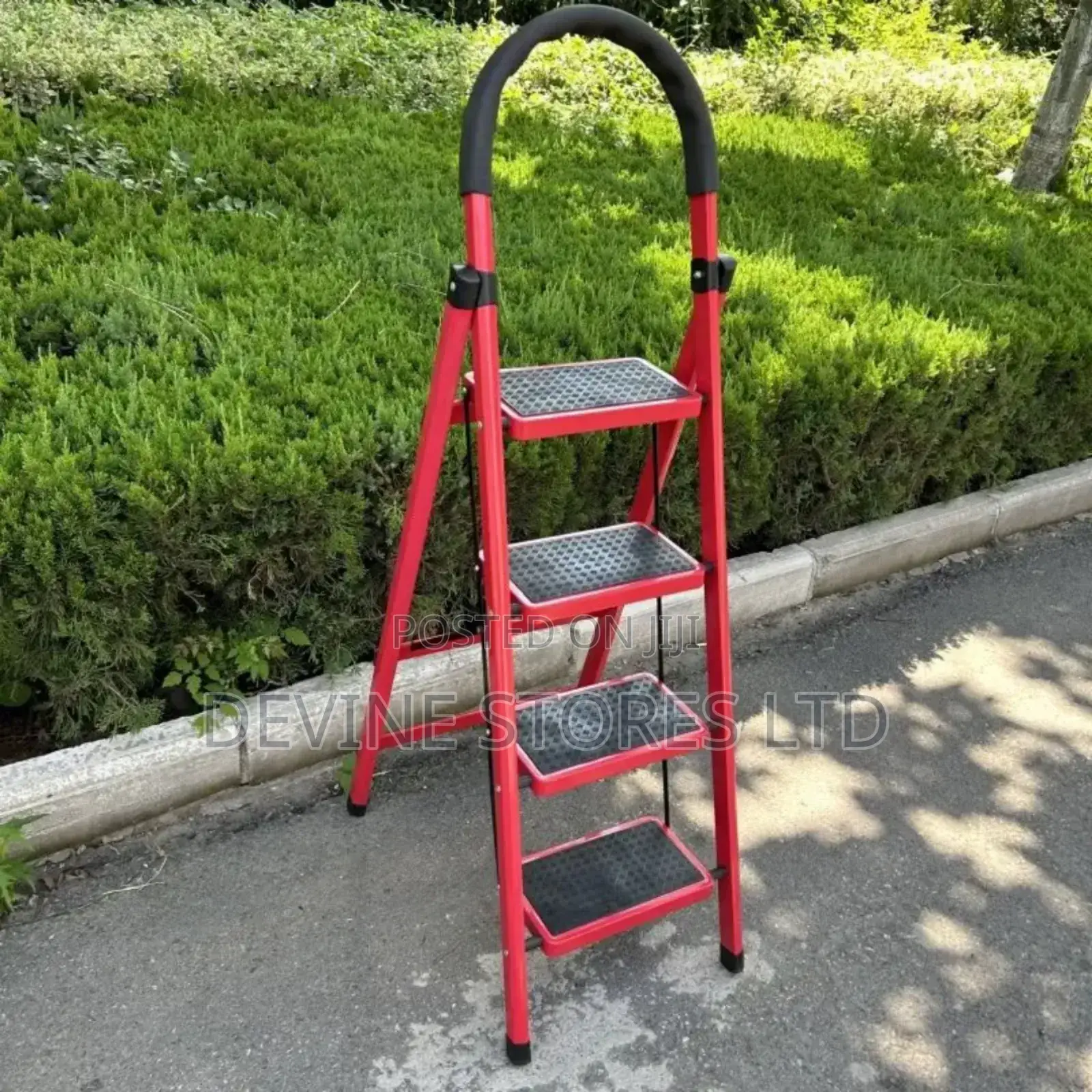 4 Steps Aluminun Heavy Duty Red Ladder
