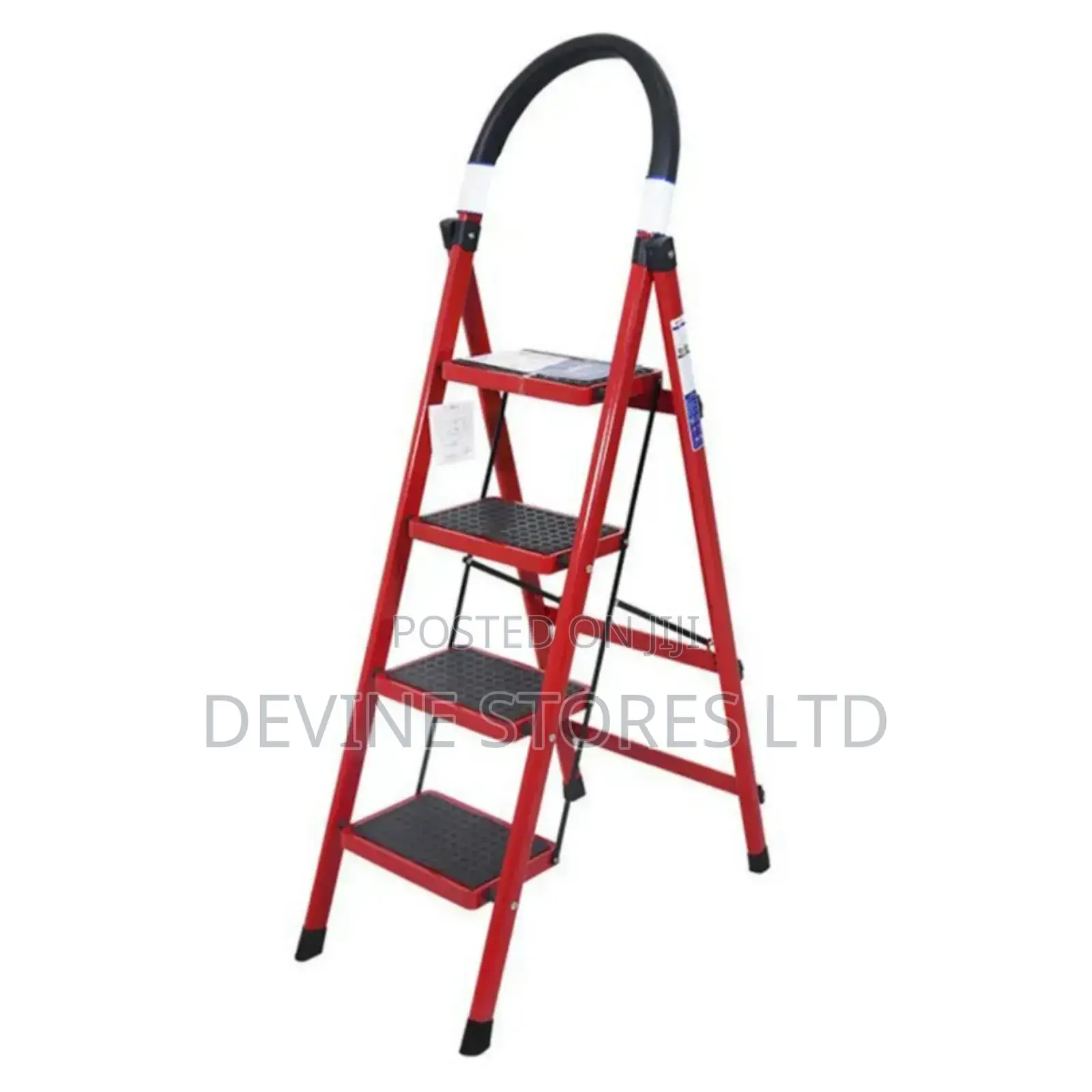 4 Steps Aluminun Heavy Duty Red Ladder